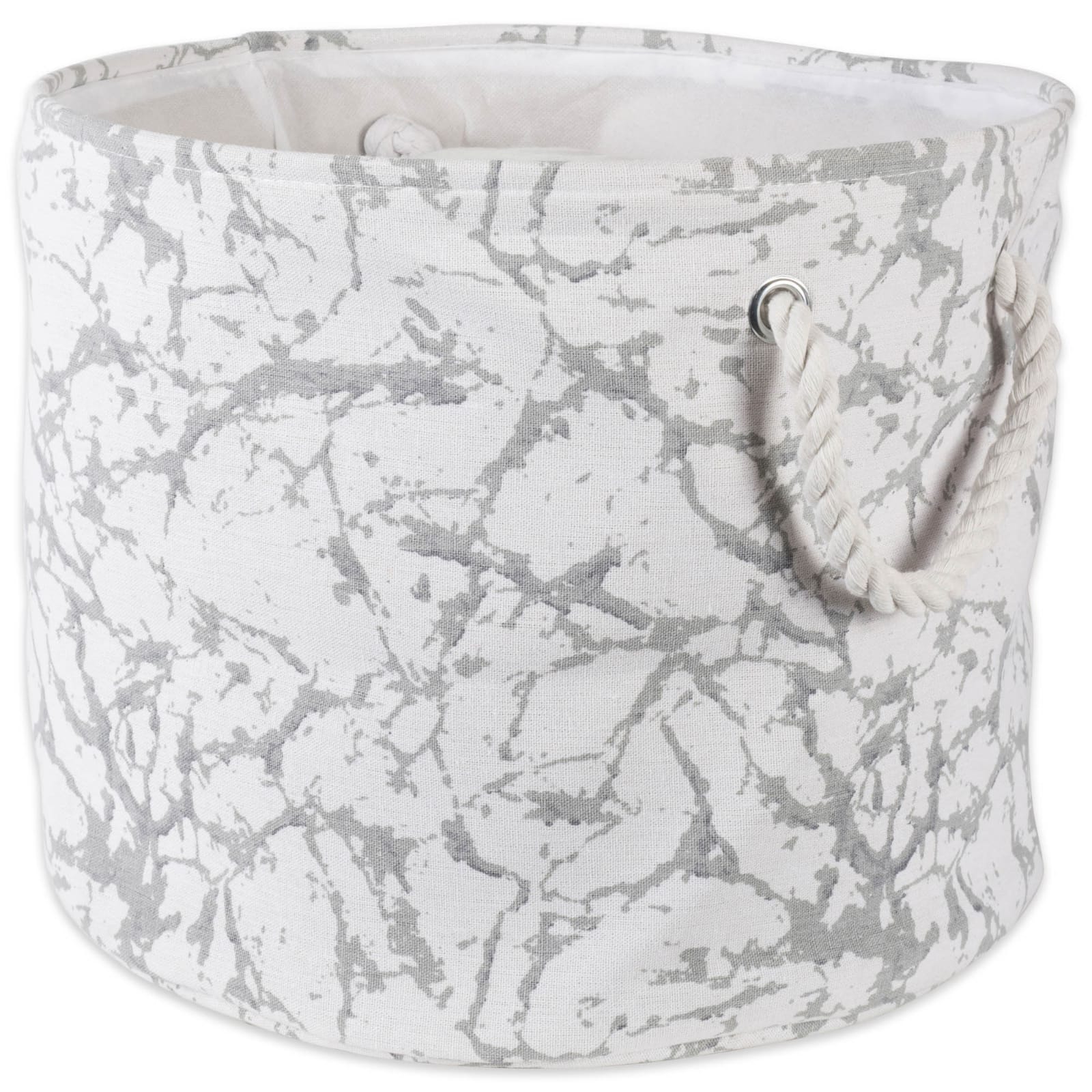 DII® Medium Round Marble White Polyester Bin