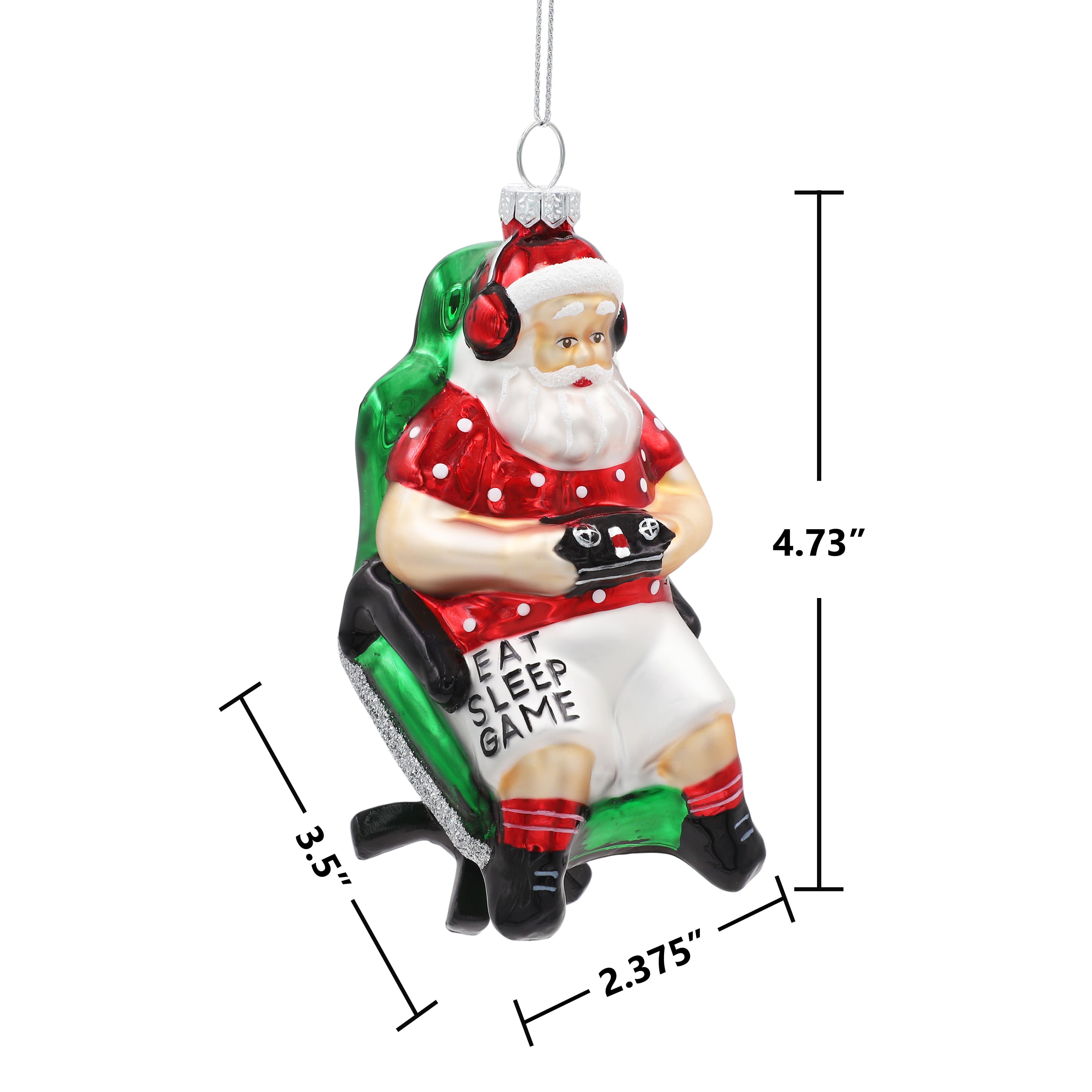 4.75&#x22; Gamer Santa Glass Ornament by Ashland&#xAE;
