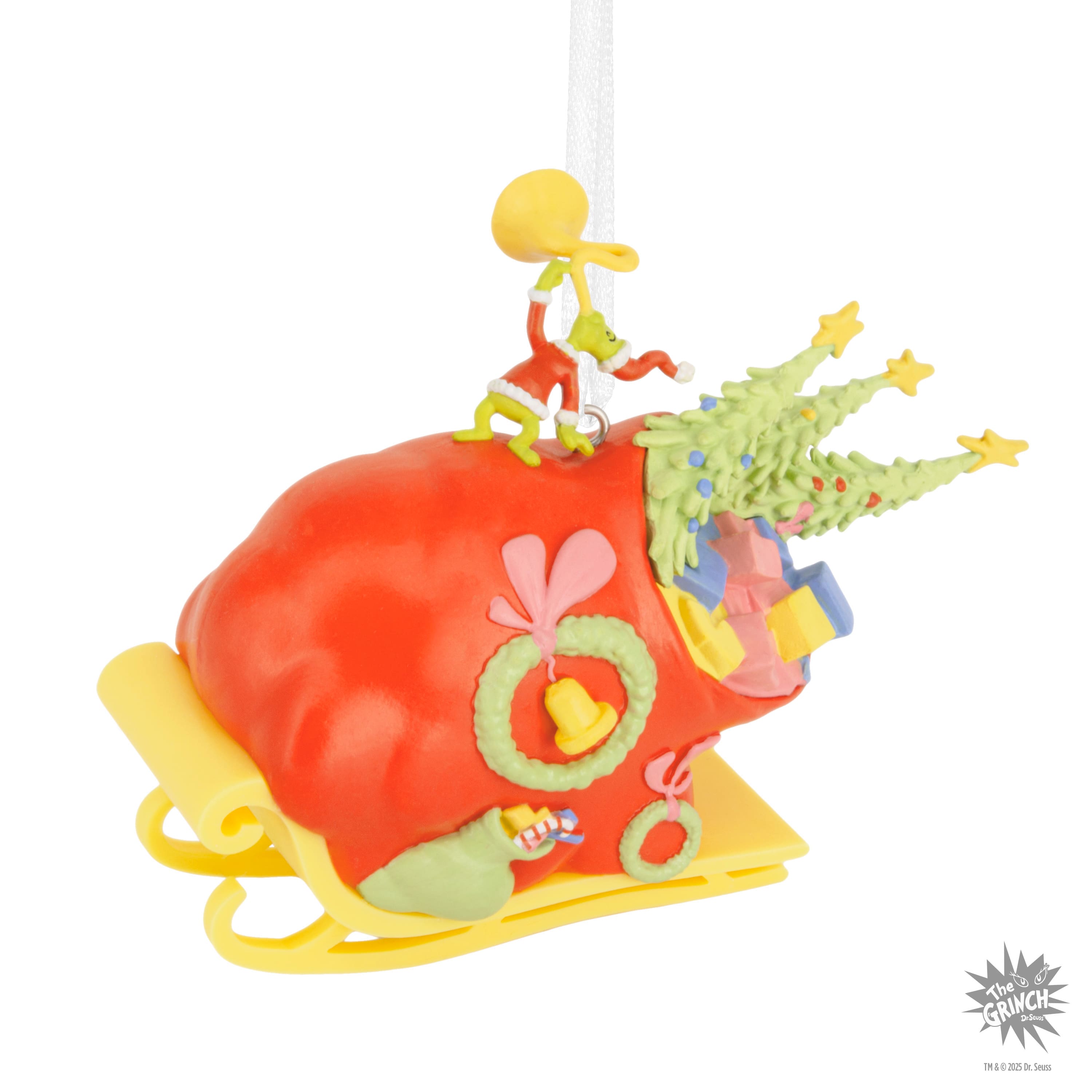 Hallmark Dr. Seuss&#x27;s How the Grinch Stole Christmas!&#x2122; 3.75&#x22; Grinch on Sleigh Ornament