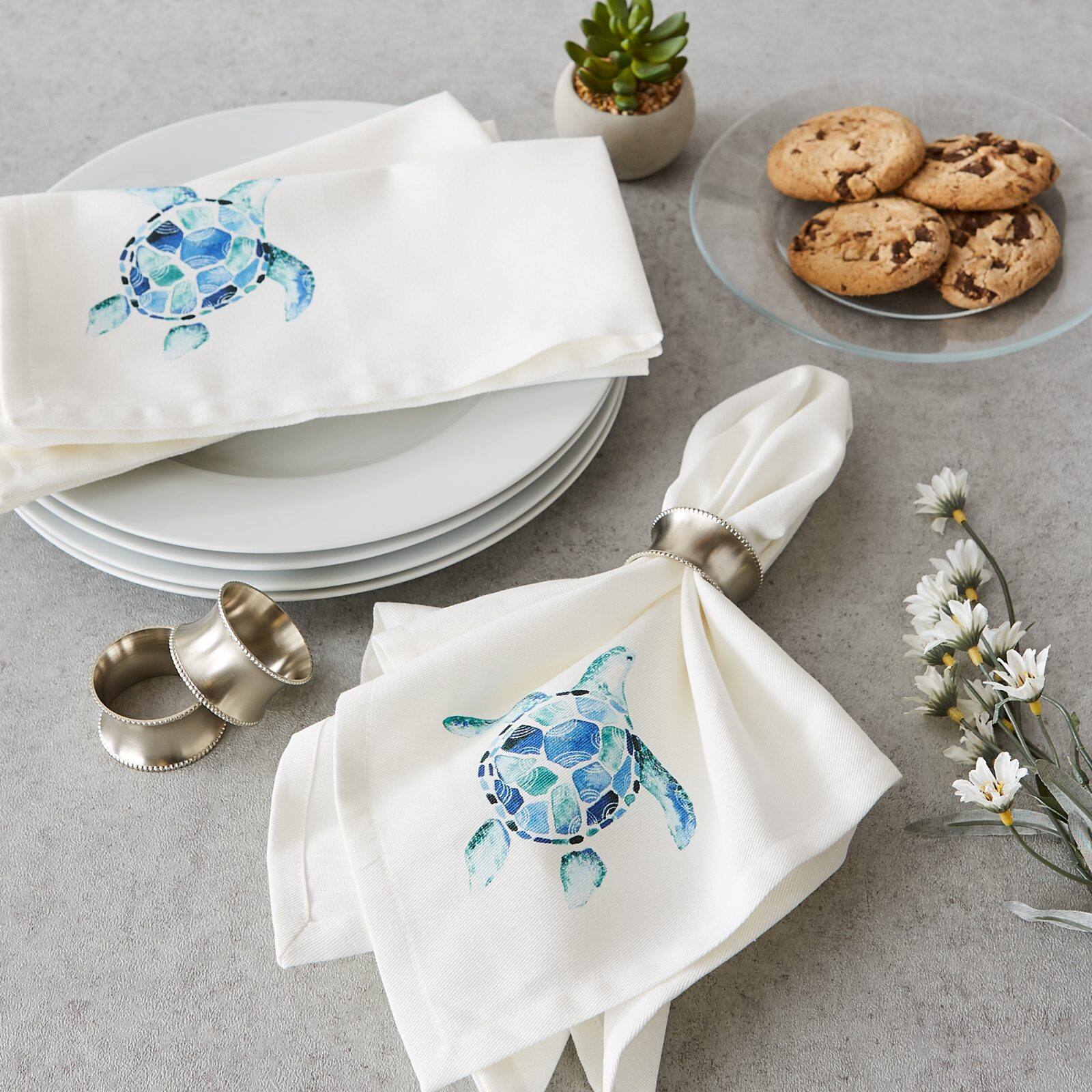 DII® Turquoise Turtle Cloth Dinner Napkins, 6ct.