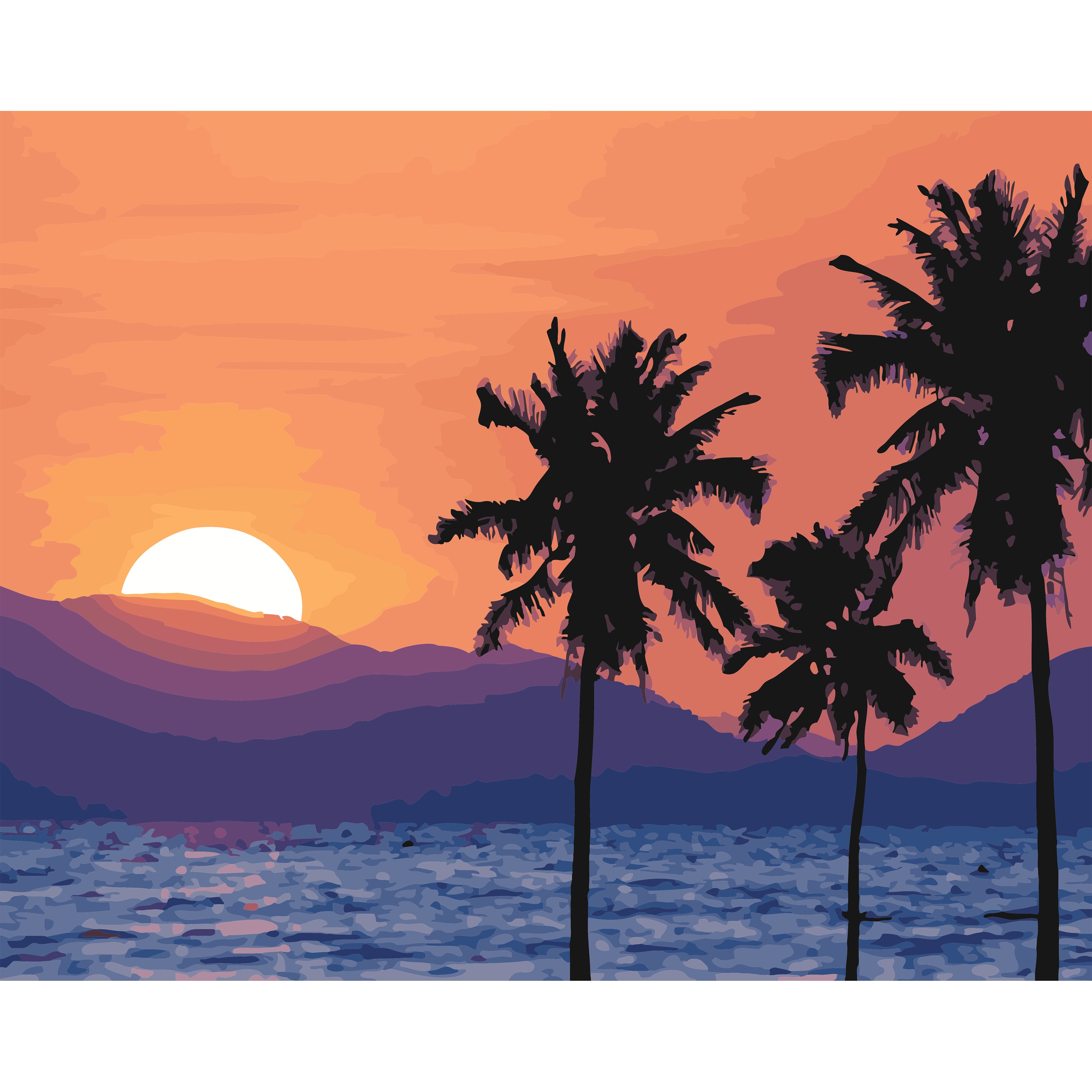 16" x 20" Beach Sunset Paint-by-Number Kit with Wood Display Hanger by Artist's Loft®