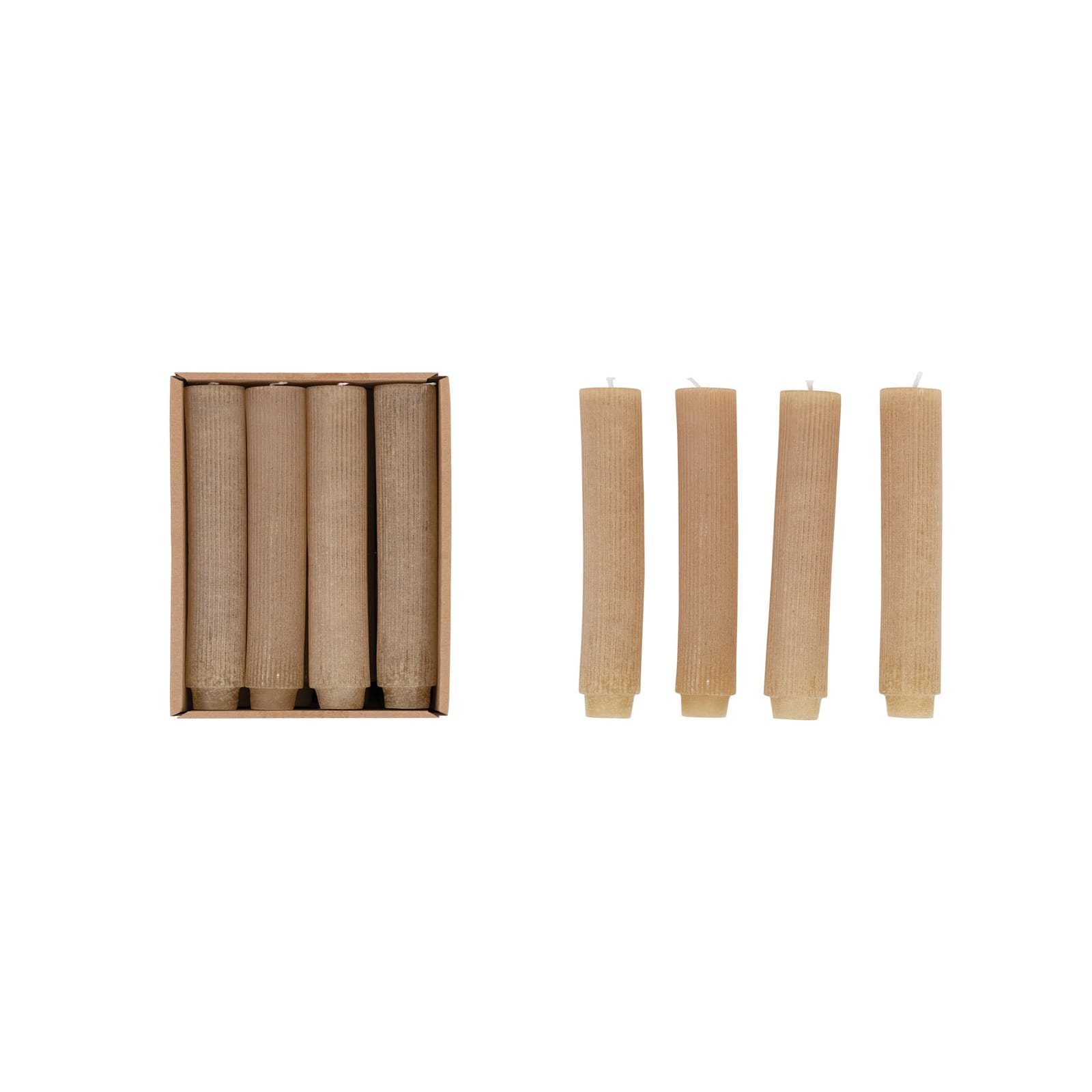 Unscented Pleated Taper Candles in Box, 12ct.