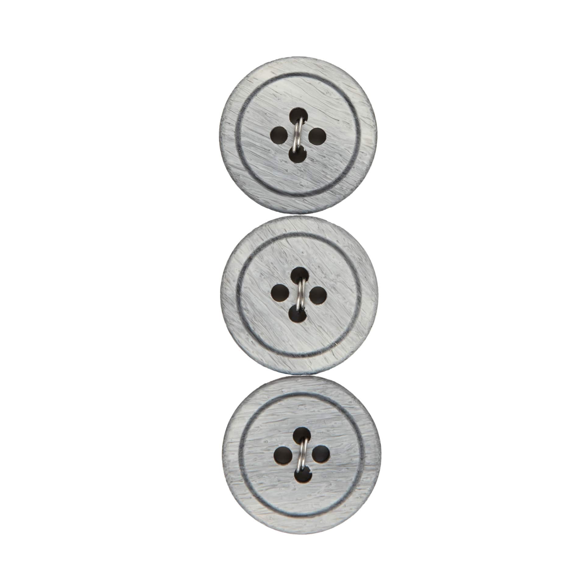 LaMode&#xAE; 3/4&#x22; Light Gray 4-Hole Buttons, 3ct.