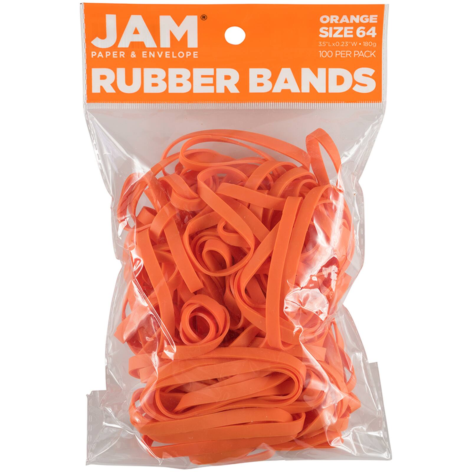 JAM Paper Size 64 Rubber Bands, 100ct.