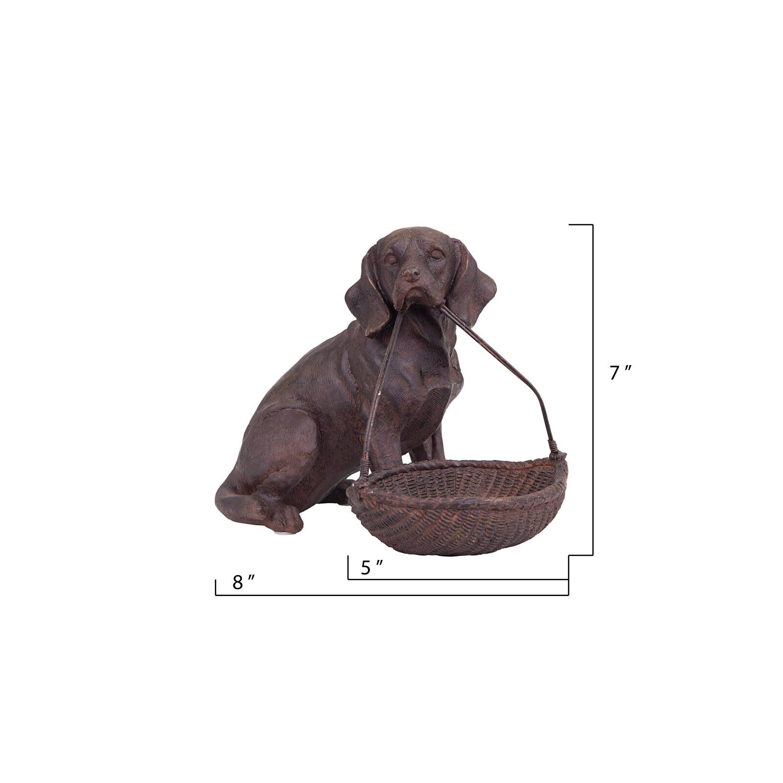 Hello Honey® Resin Sitting Dog Holding Basket