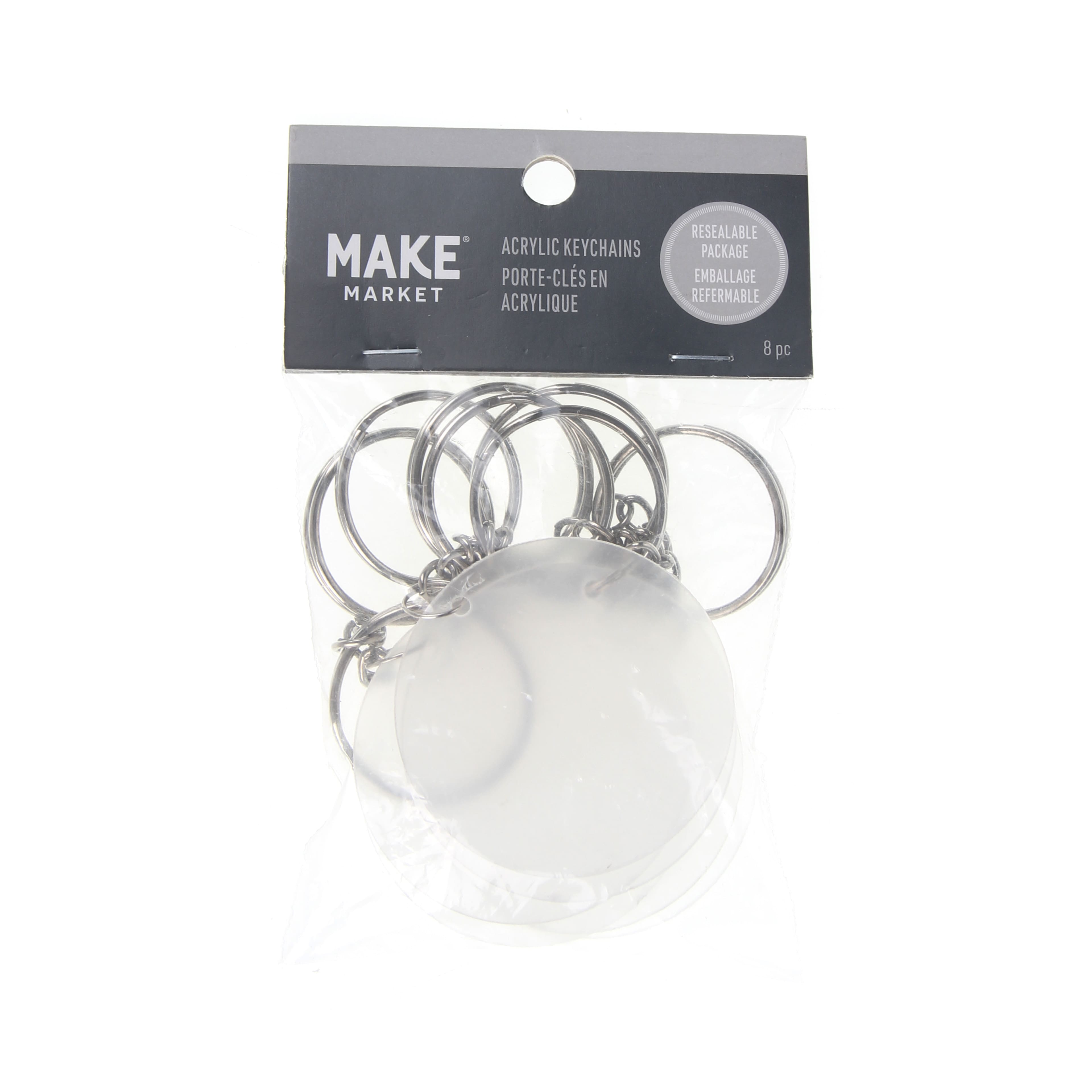 4.3&#x22; Unfinished Acrylic Keychains, 8ct. by Make Market&#xAE;