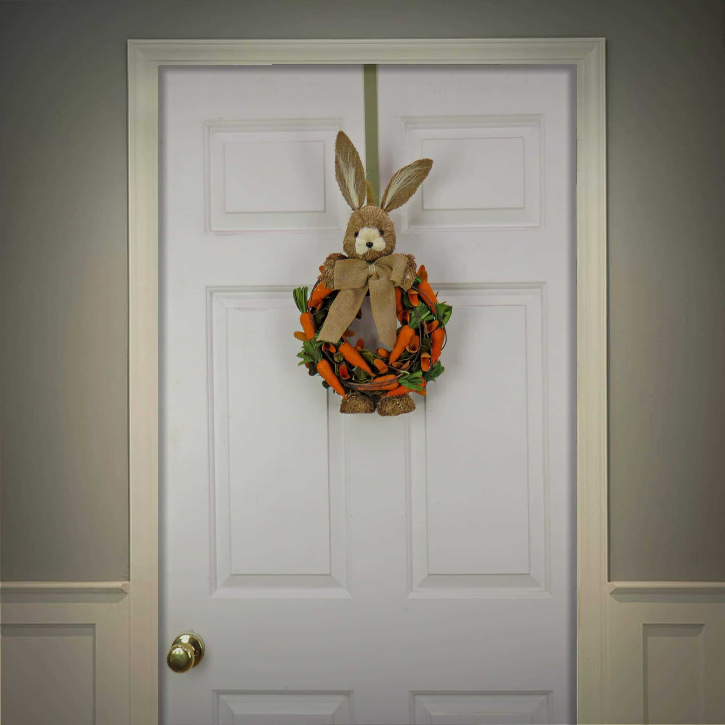 20&#x22; Burlap Bow, Carrot &#x26; Bunny Wreath