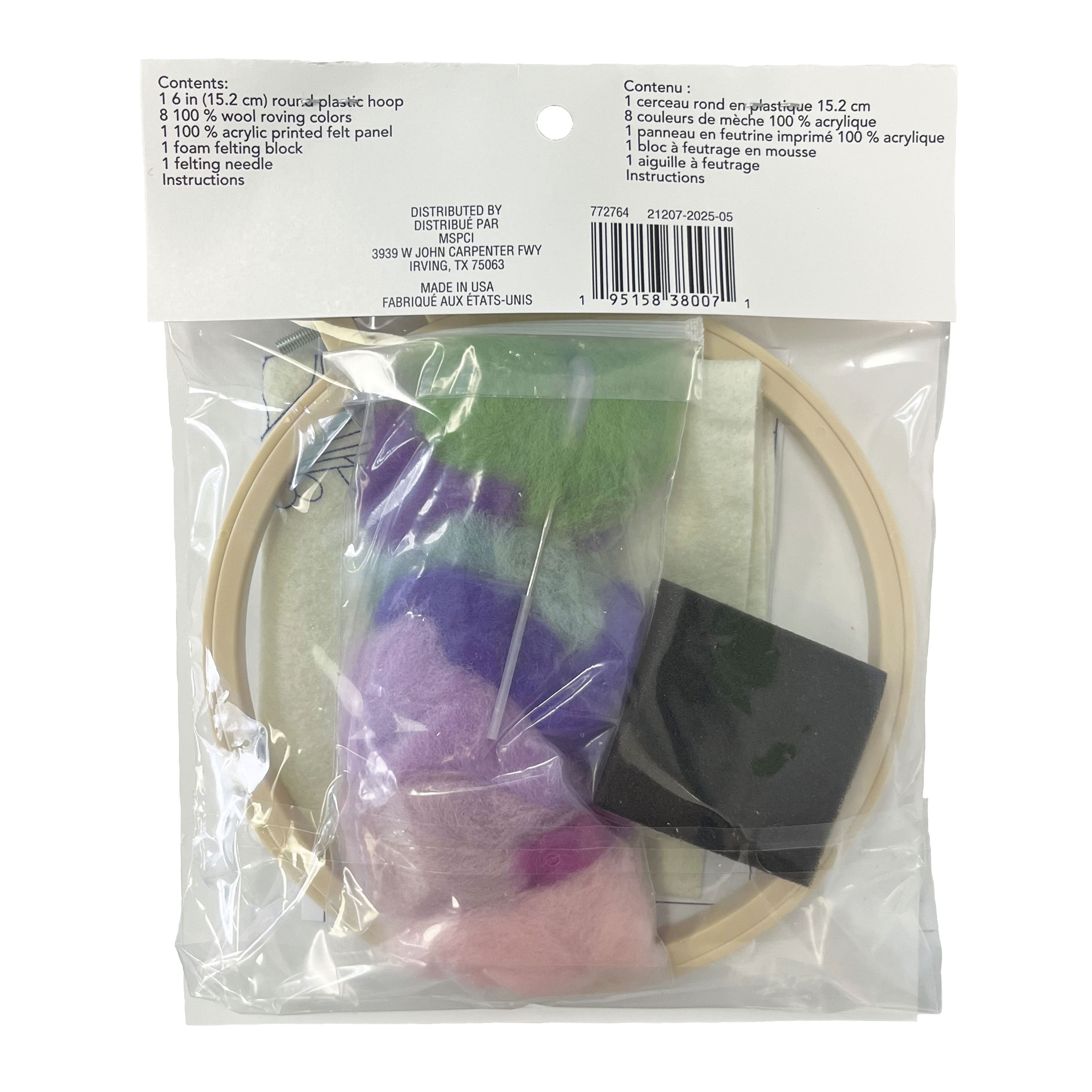 6&#x22; Lavender Needle Felting Kit with Hoop by Loops &#x26; Threads&#xAE;
