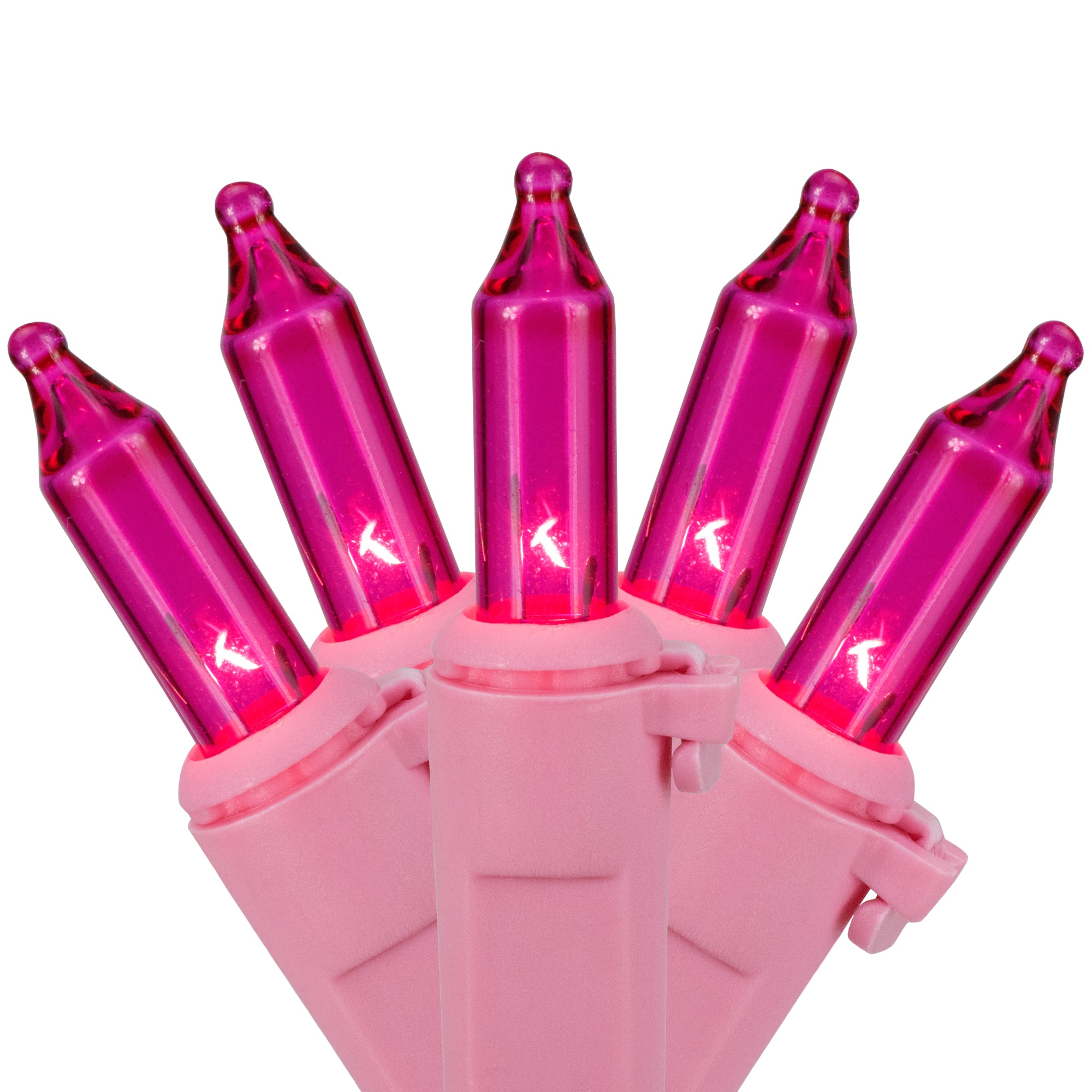 100ct Pink Mini Valentine&#x27;s Day Light Set 20ft Pink Wire