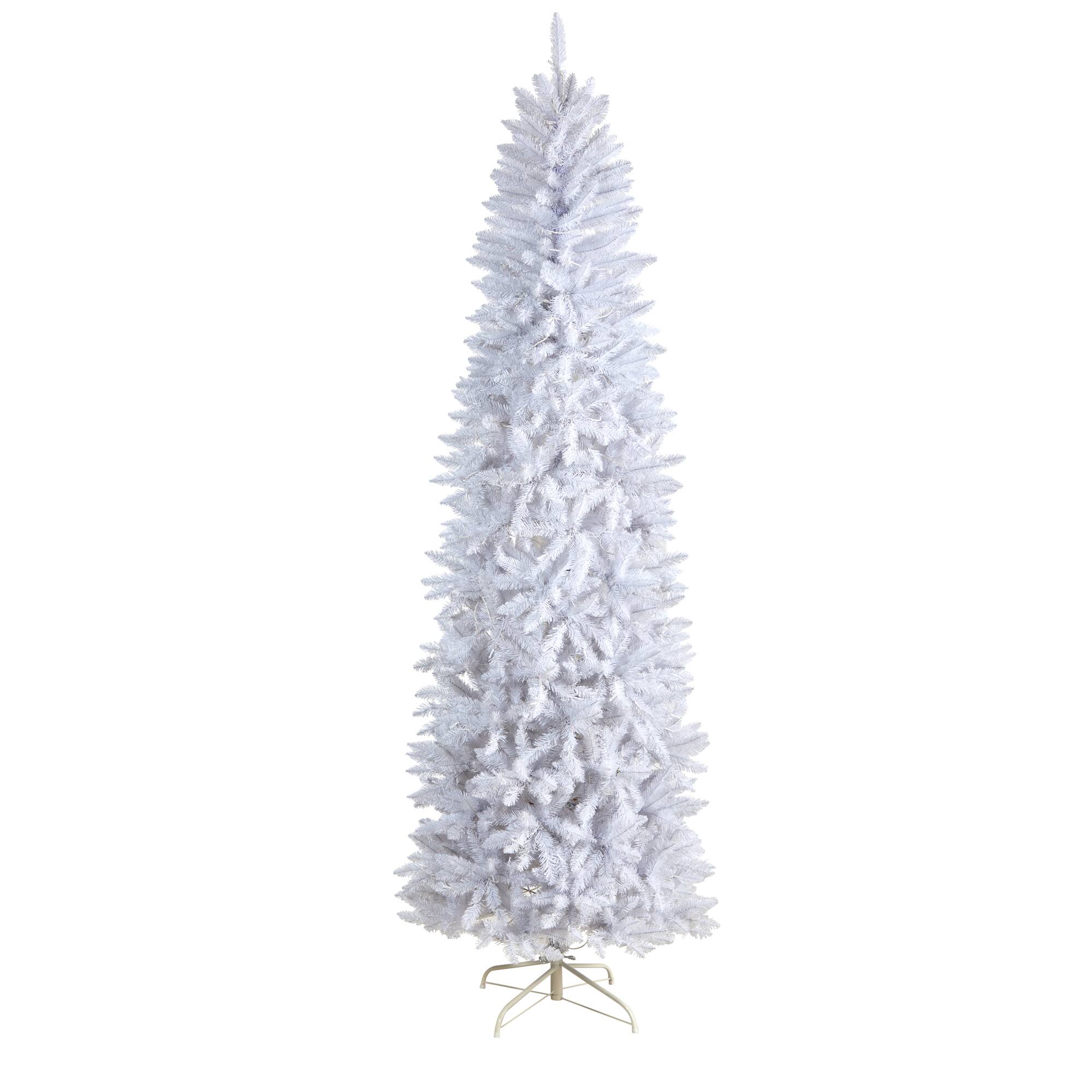 8ft. Pre-Lit White Artificial Christmas Tree, Warm White LED Lights