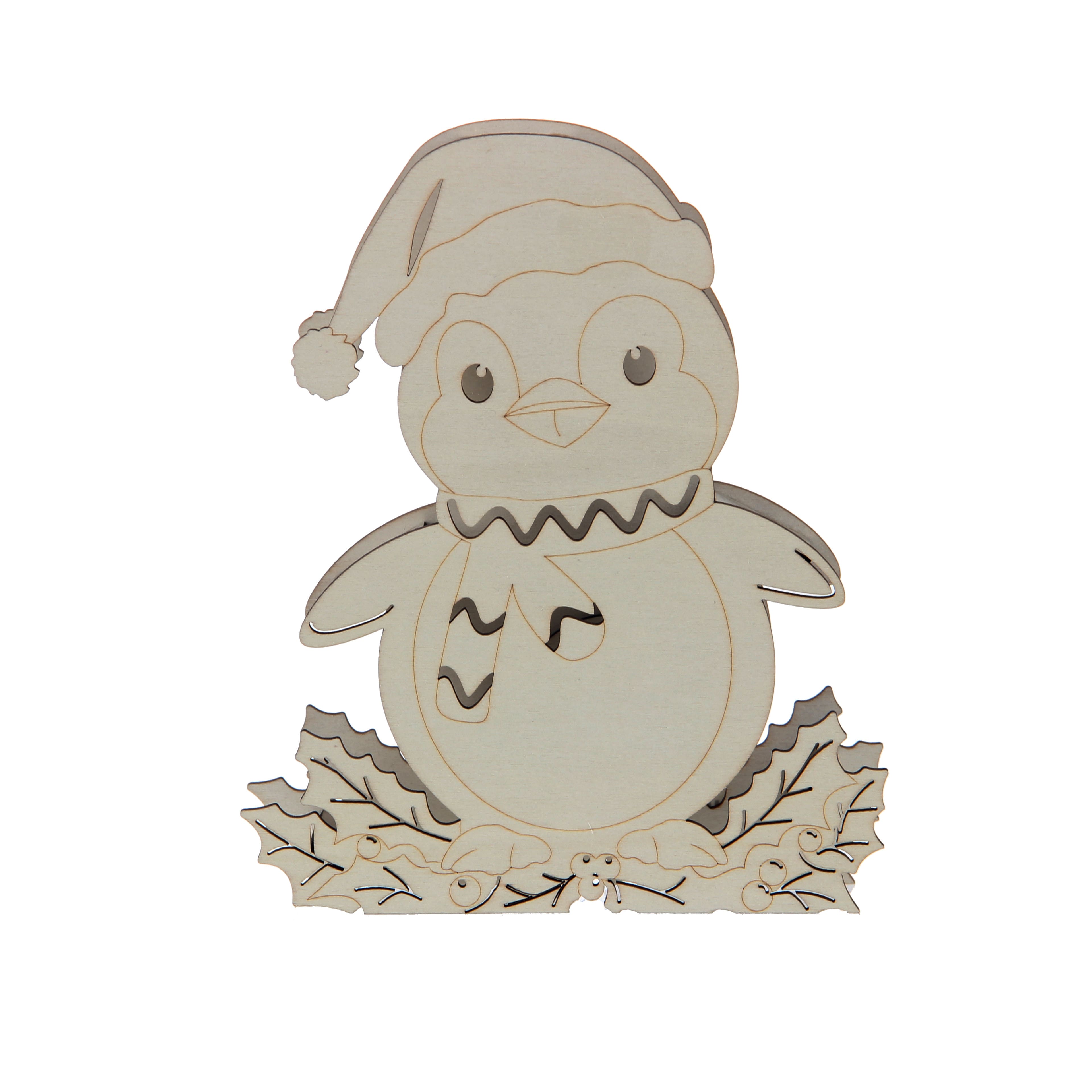 7" Penguin DIY LED Wood Décor by Make Market®