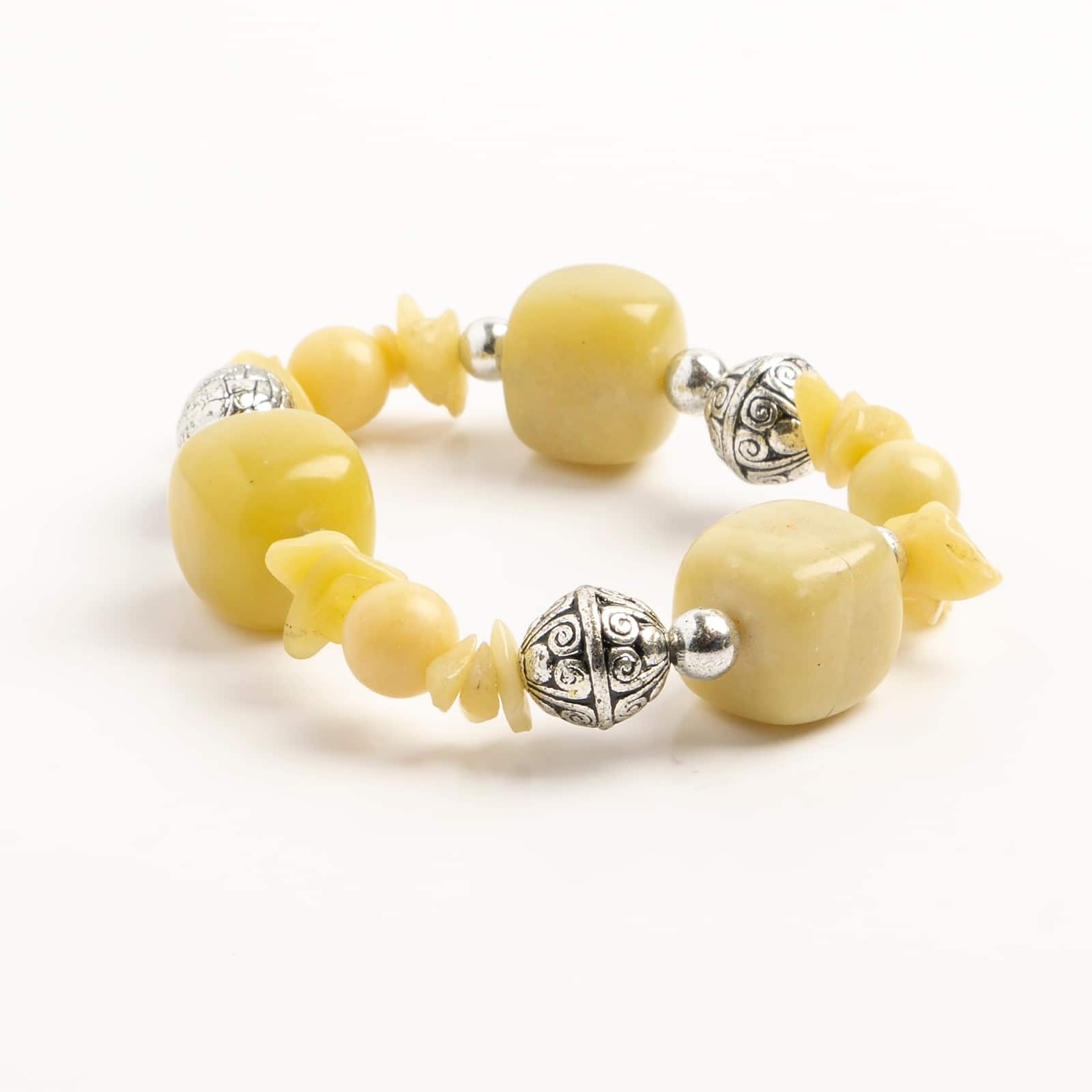 John Bead New Jade No.94 Natural Stone Stretch Bracelet