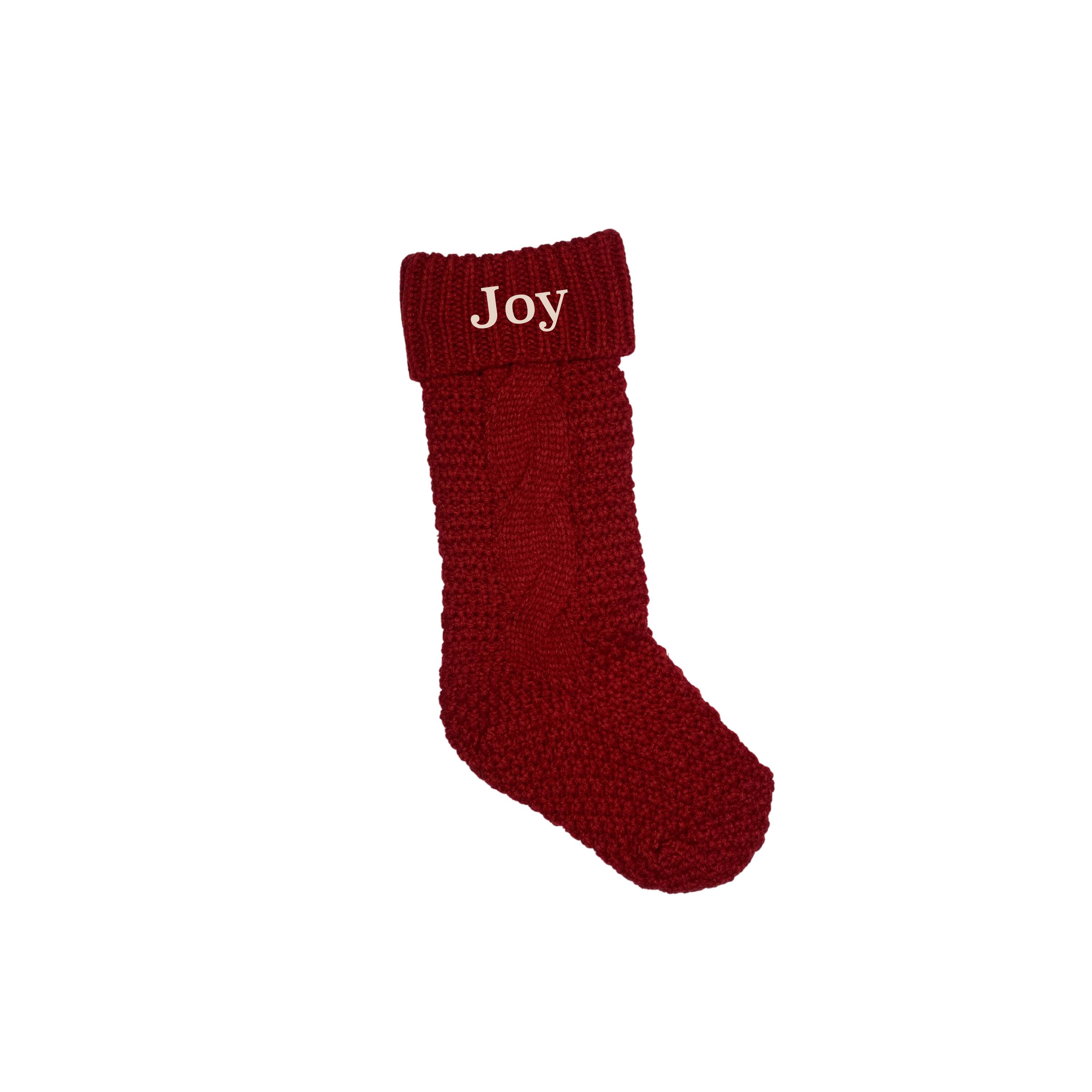 18&#x22; Joy Cable Knit Stocking