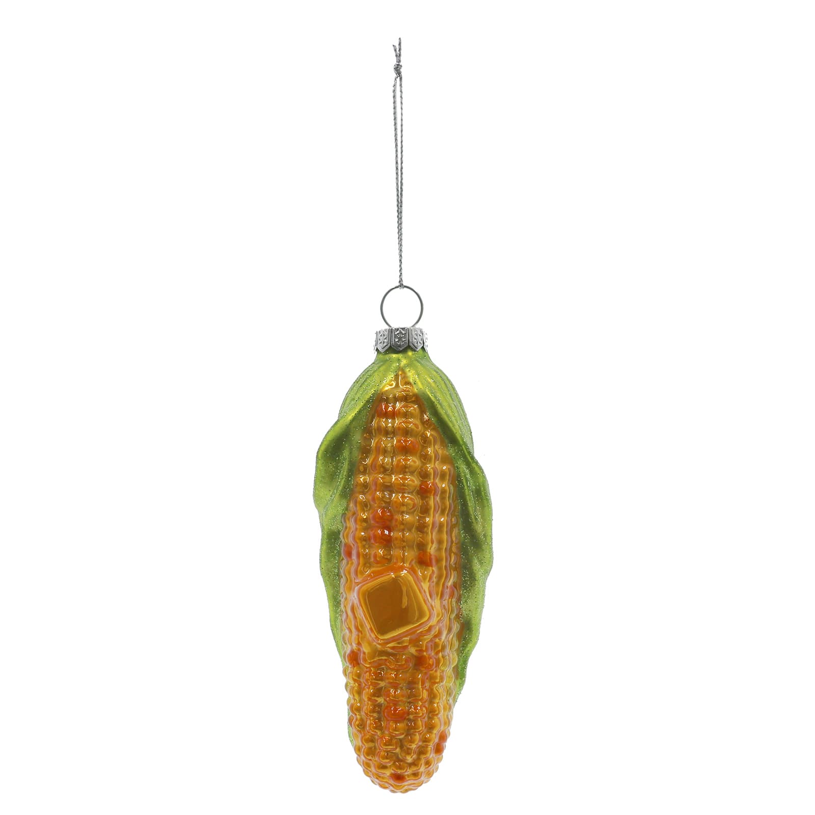 4.75&#x22; Yellow &#x26; Green Corn Glass Ornament by Ashland&#xAE;