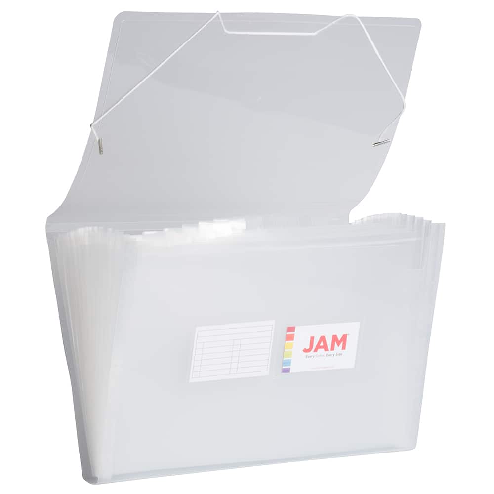 JAM Paper 10" x 15" Legal Size 13 Pocket Plastic Expanding File Accordion Folder