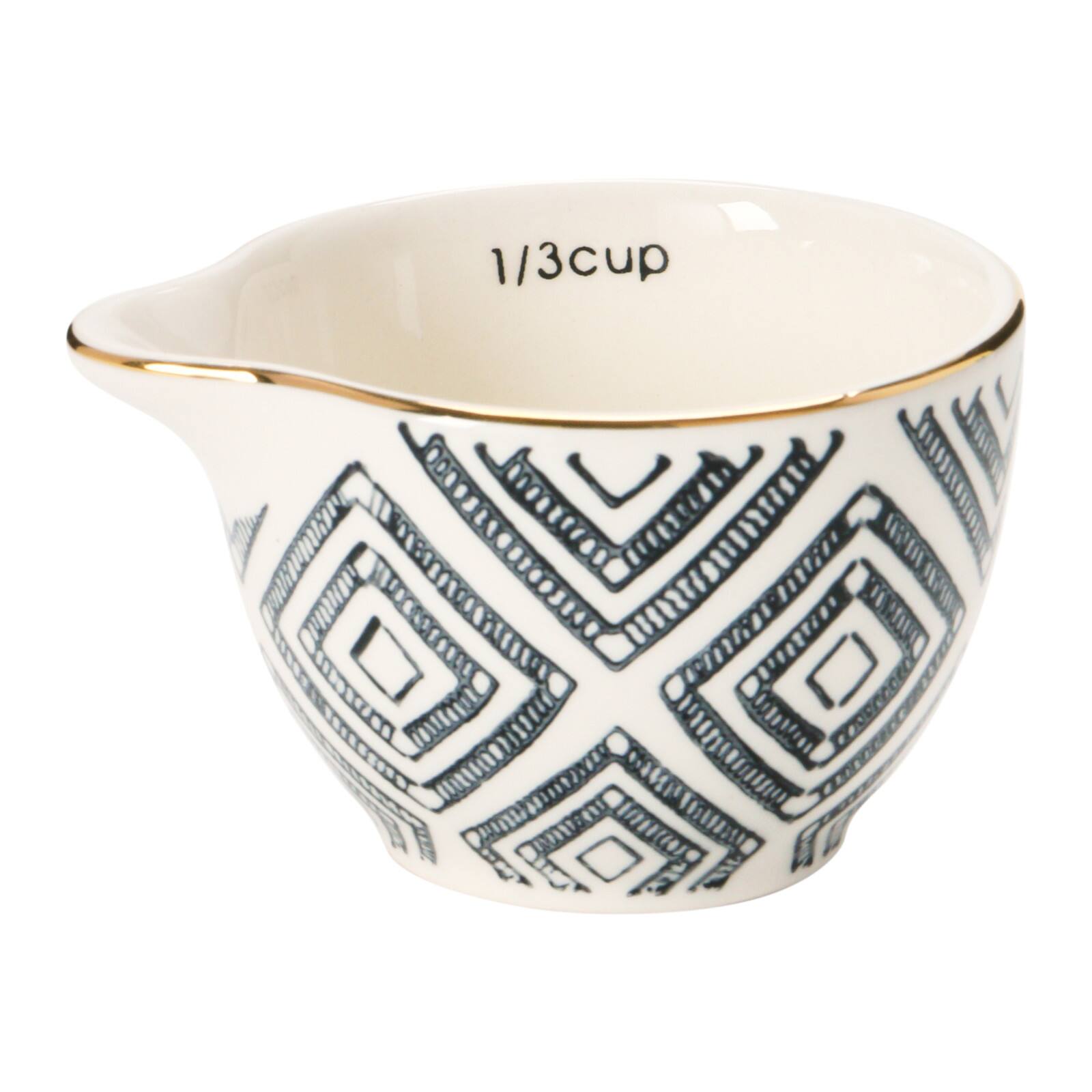 Hello Honey&#xAE; Black &#x26; White Stoneware Measuring Cups Set, 4ct.