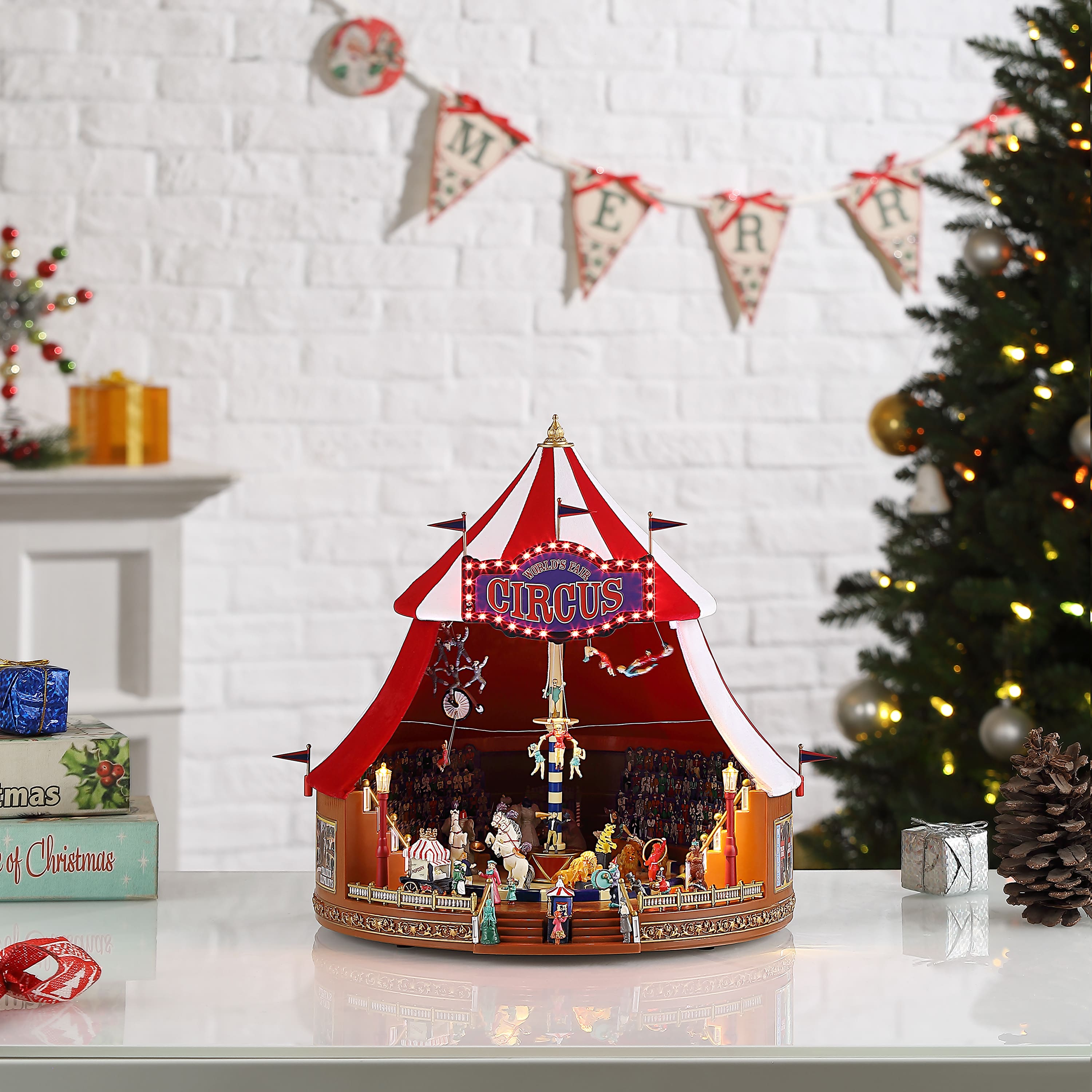 90th Anniversary Collection 12&#x22; Animated &#x26; Musical World&#x27;s Fair Big Top Circus Accent