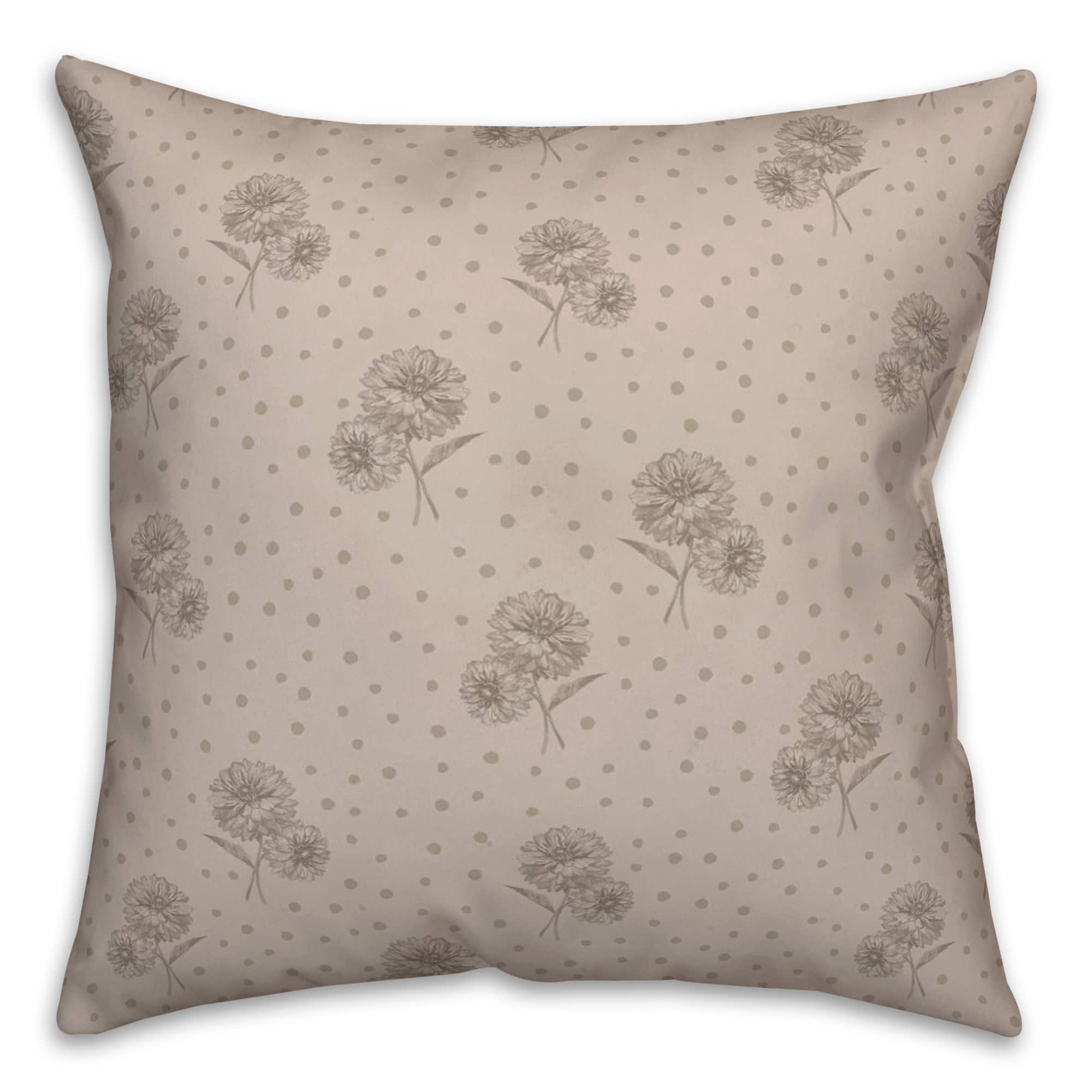 Floral Dots Throw Pillow