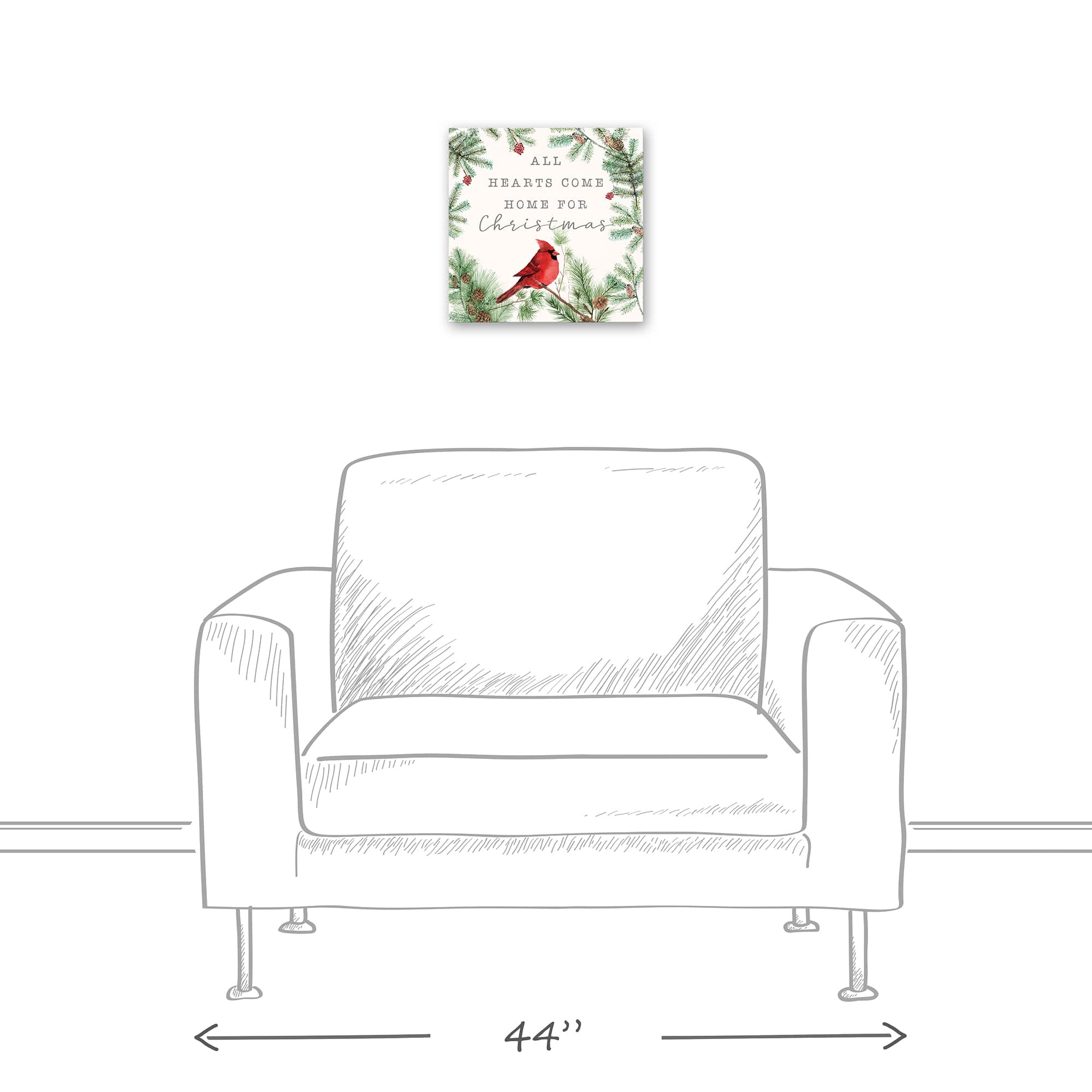 Hearts Come Home For Christmas Canvas Wall Art