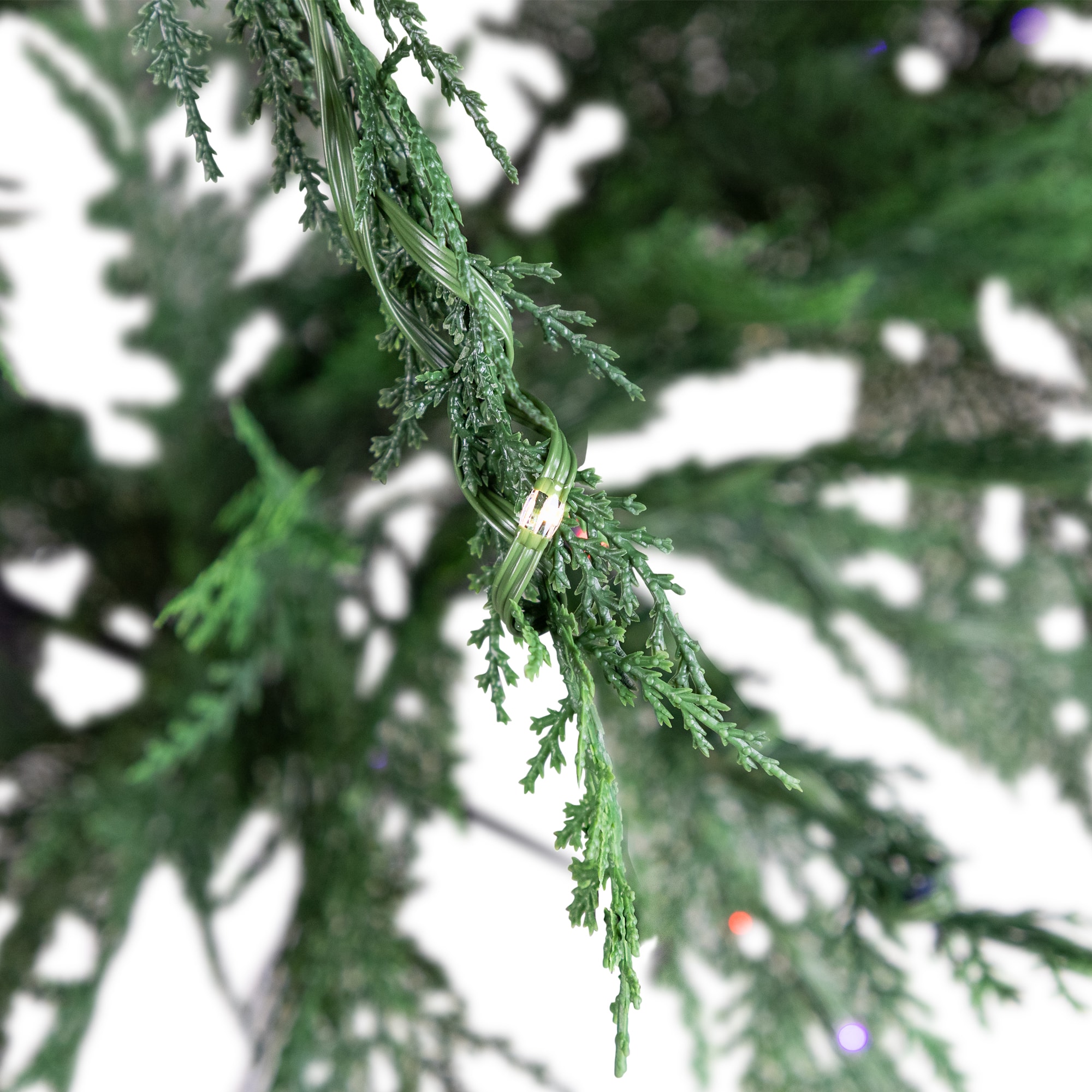 7.5ft. Pre-Lit Weeping Cedar IPT Artificial Christmas Tree, Dual Color LED Lights