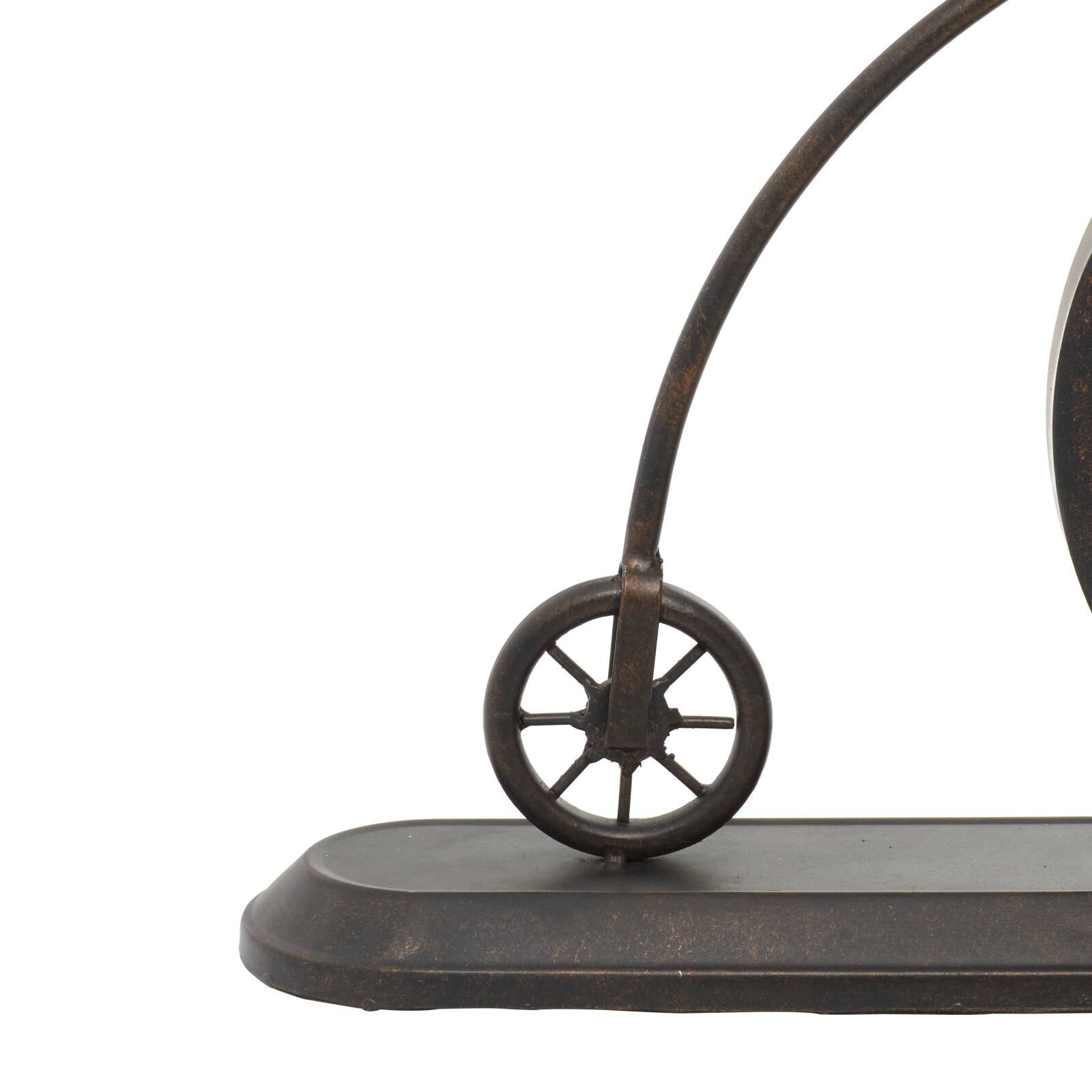 19&#x22; Black Metal Vintage Bicycle Clock