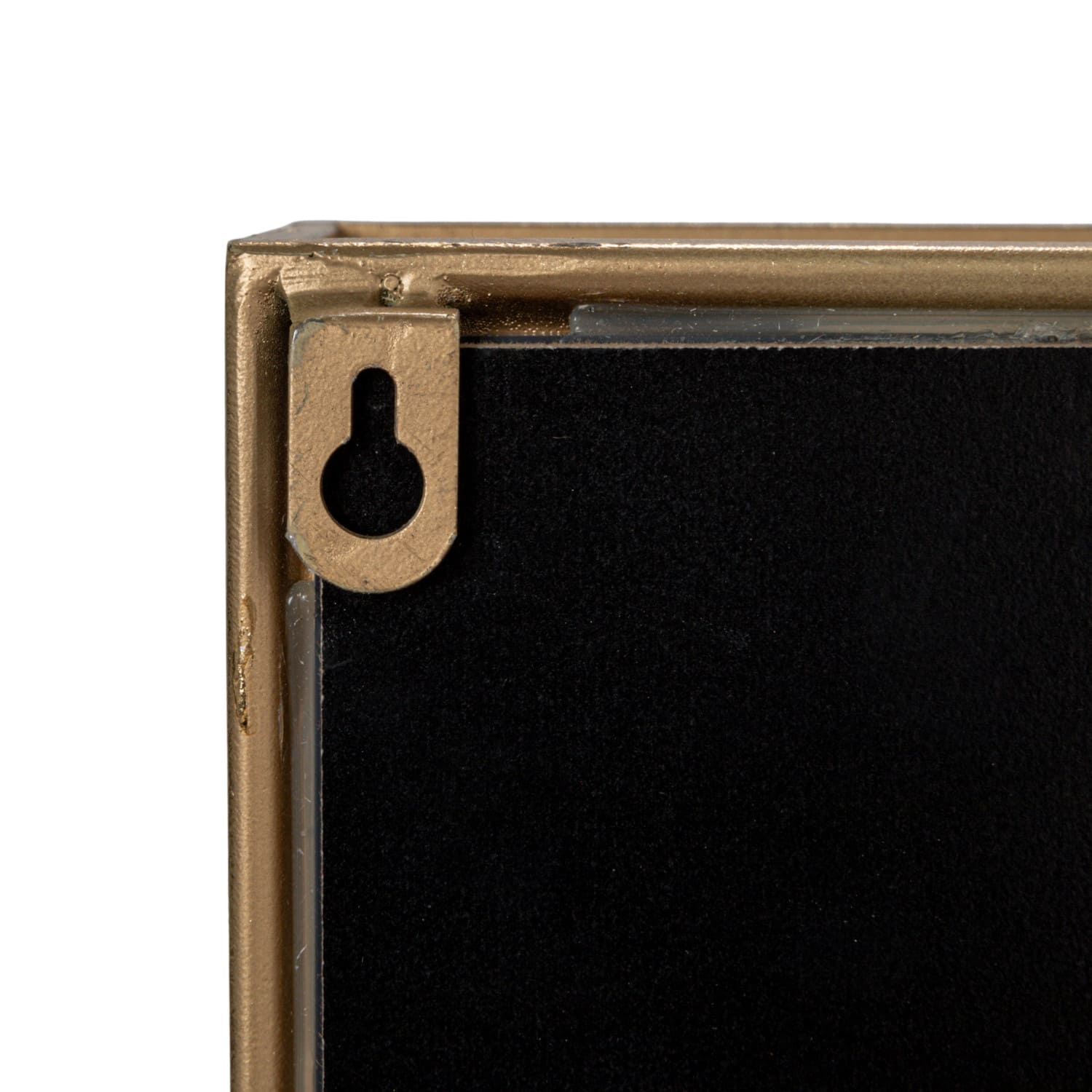 Hello Honey&#xAE; 20&#x22; Gold Metal Wall Mirror with Reclaimed Wood Base