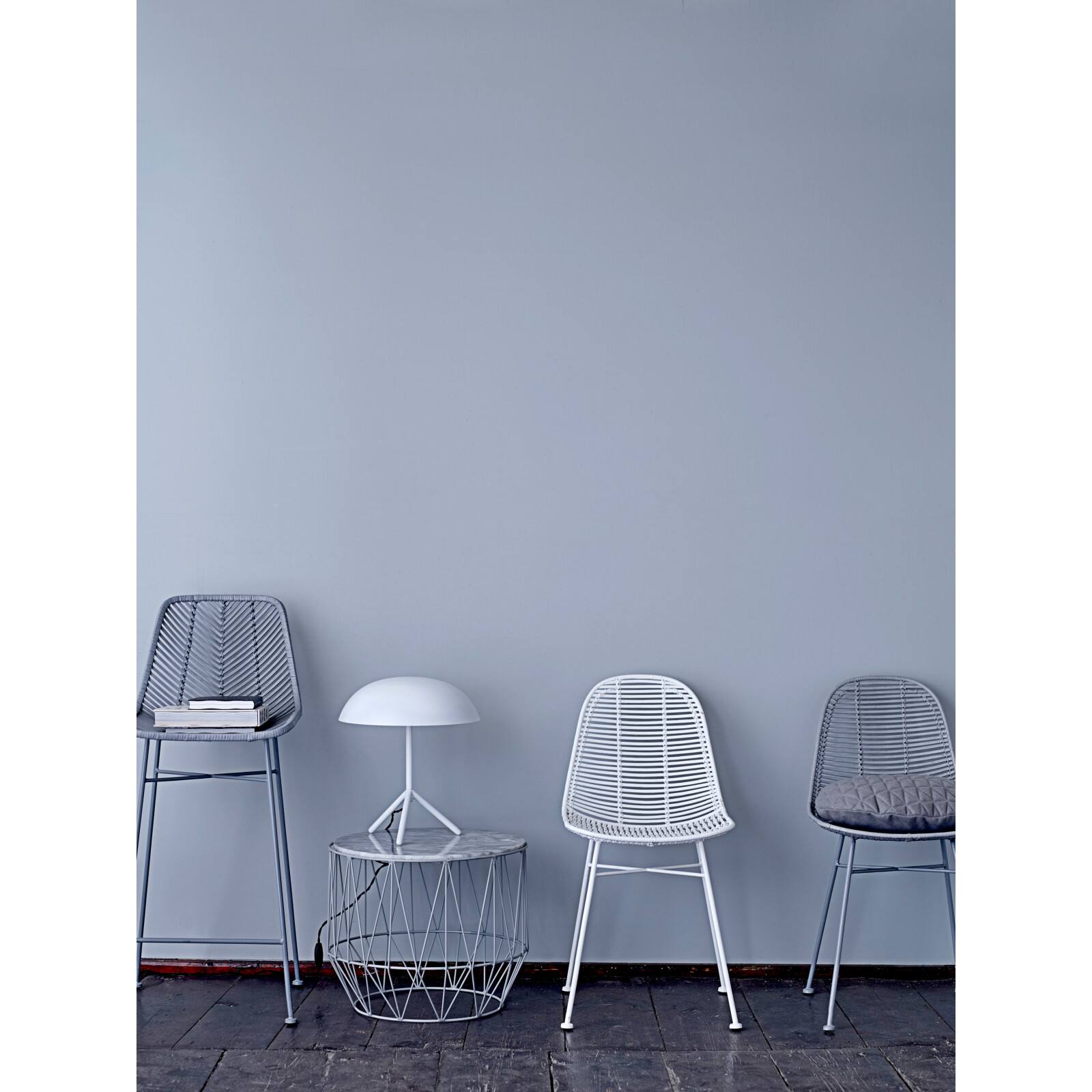 Hello Honey&#xAE; 40.5&#x22; Gray Rattan Bar Stool with Metal Frame