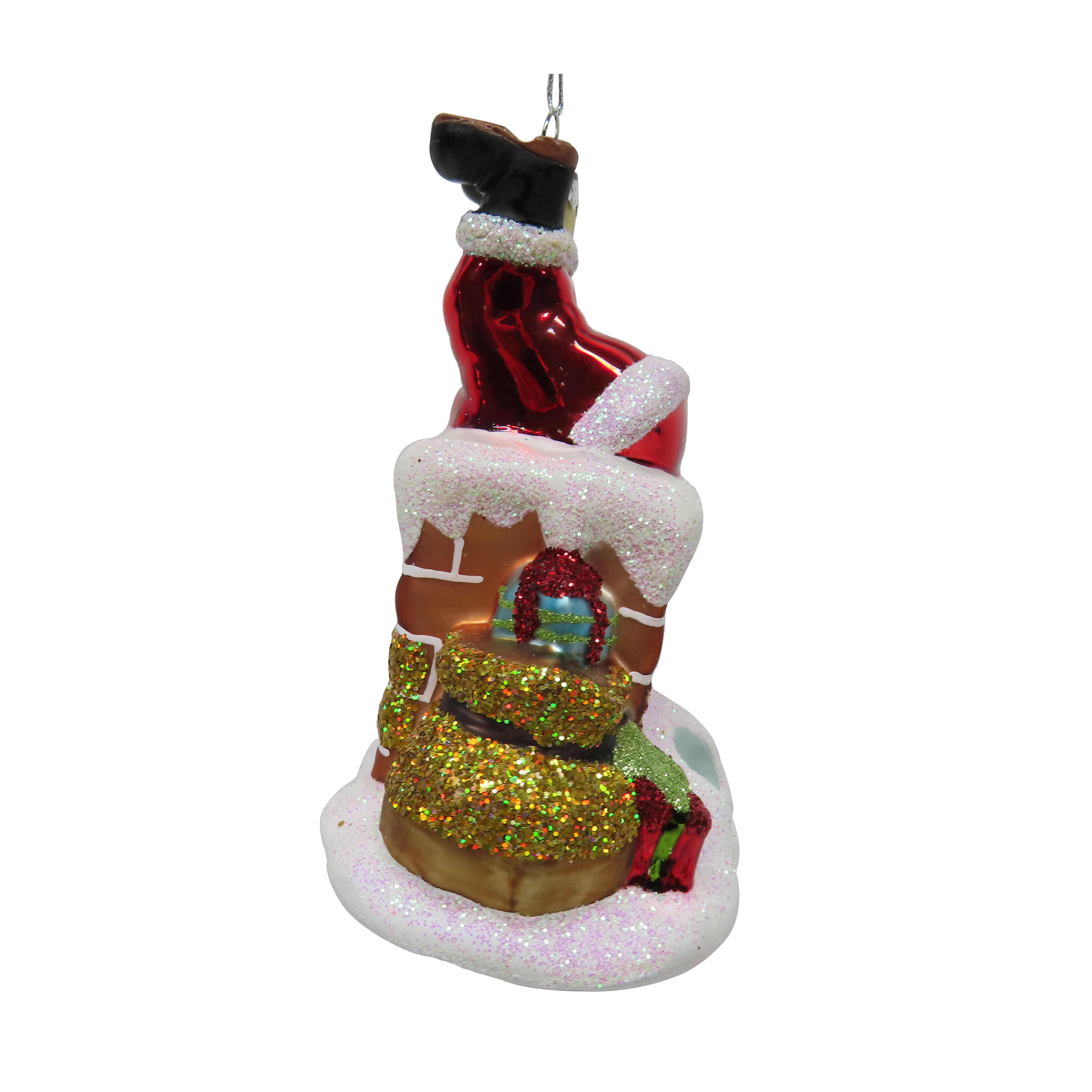 5&#x22; Santa in Chimney Glass Ornament by Ashland&#xAE;