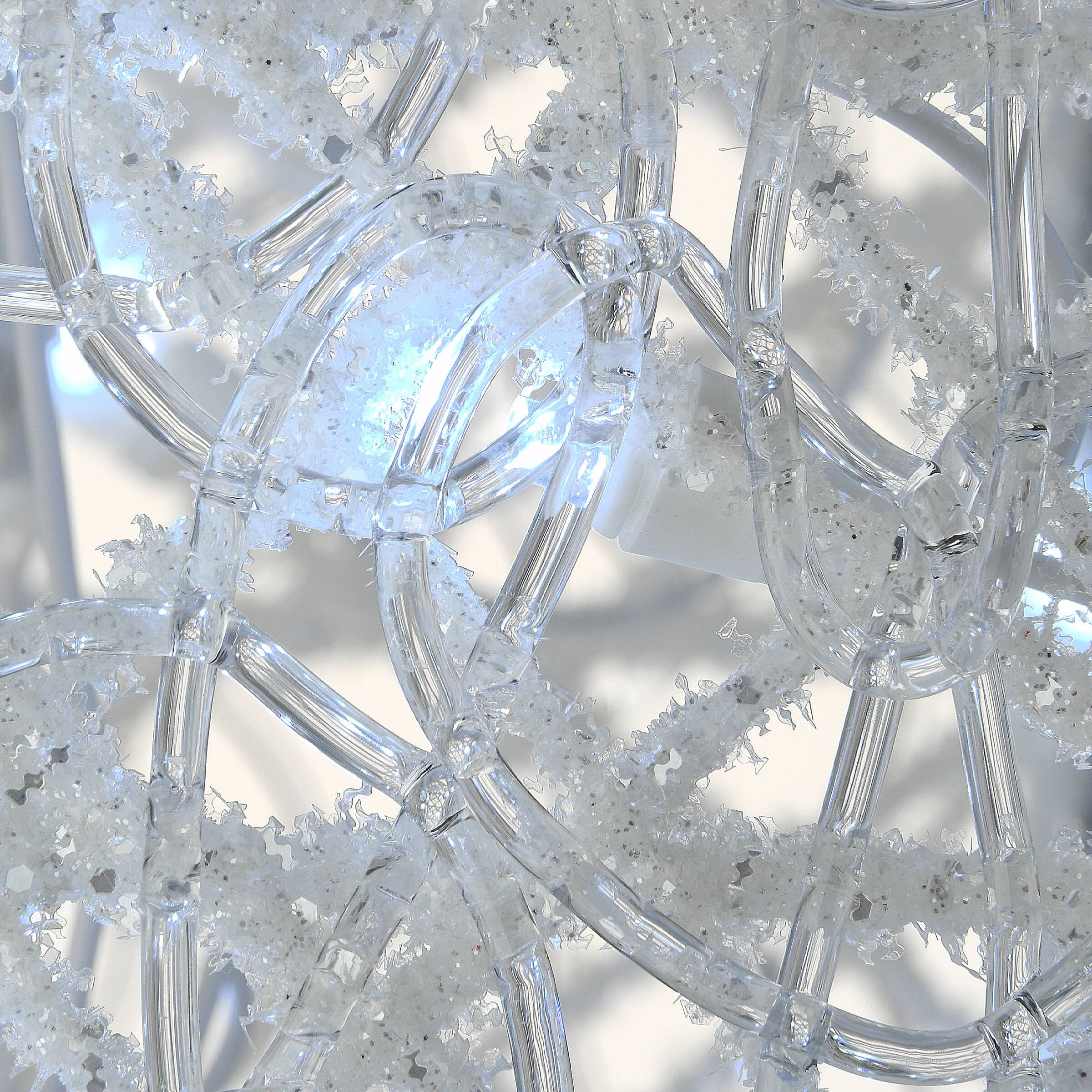 Glittered Silver & White Gift Box Set with White Twinkle LED Lights