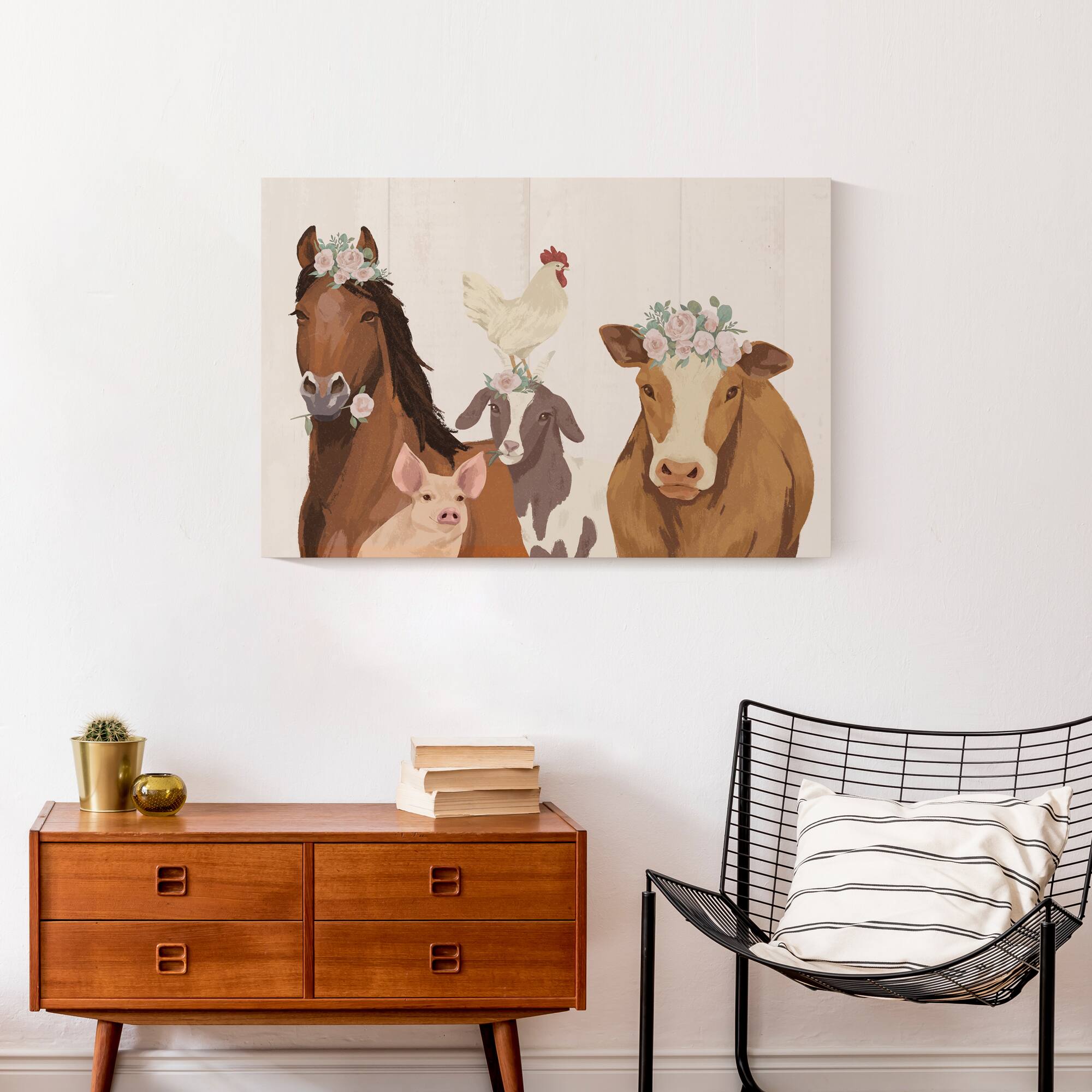 Farm Animal Family 20&#x22; x 30&#x22; Canvas Wall Art