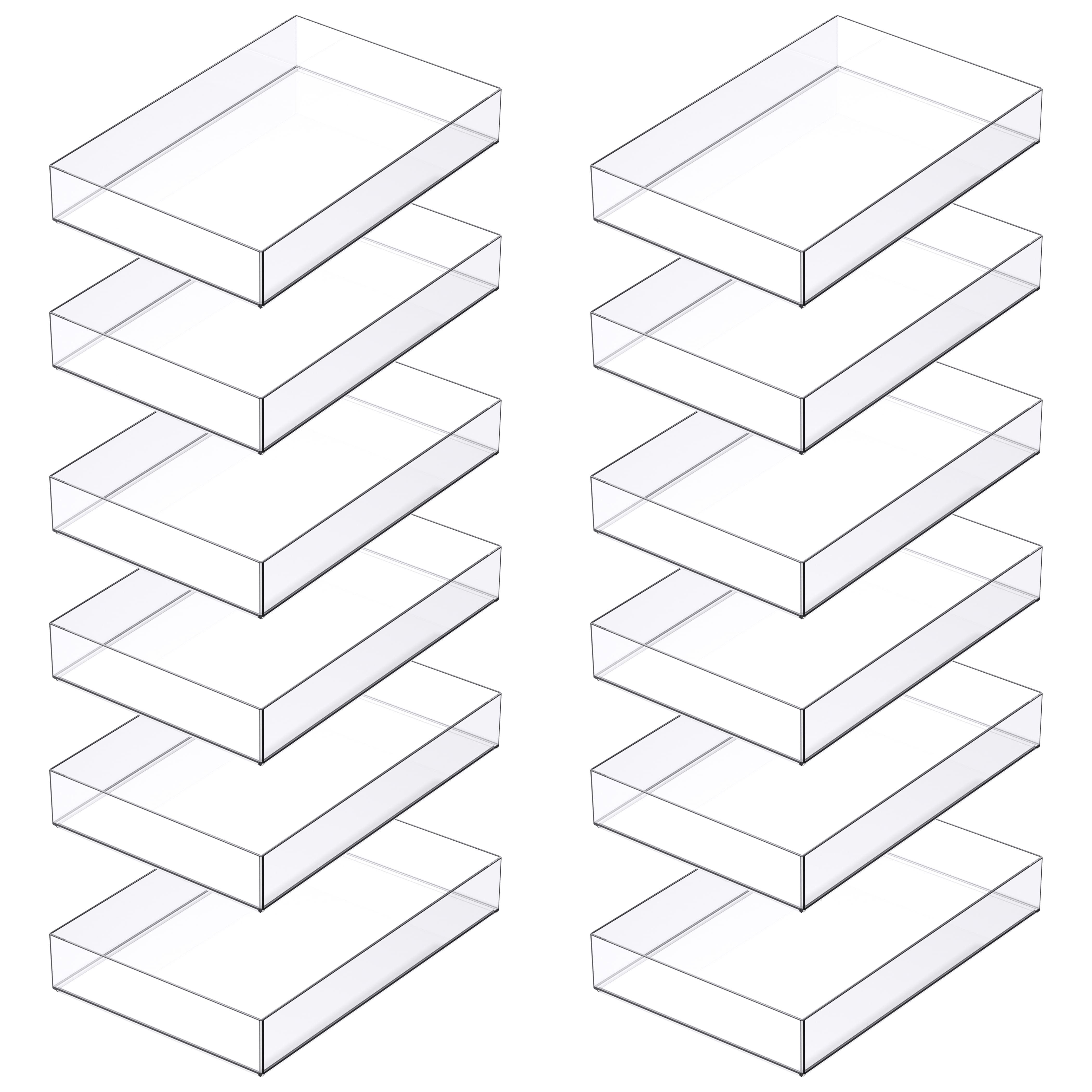12 Pack: 12" x 8" Clear Stacking Storage Tray by Simply Tidy™