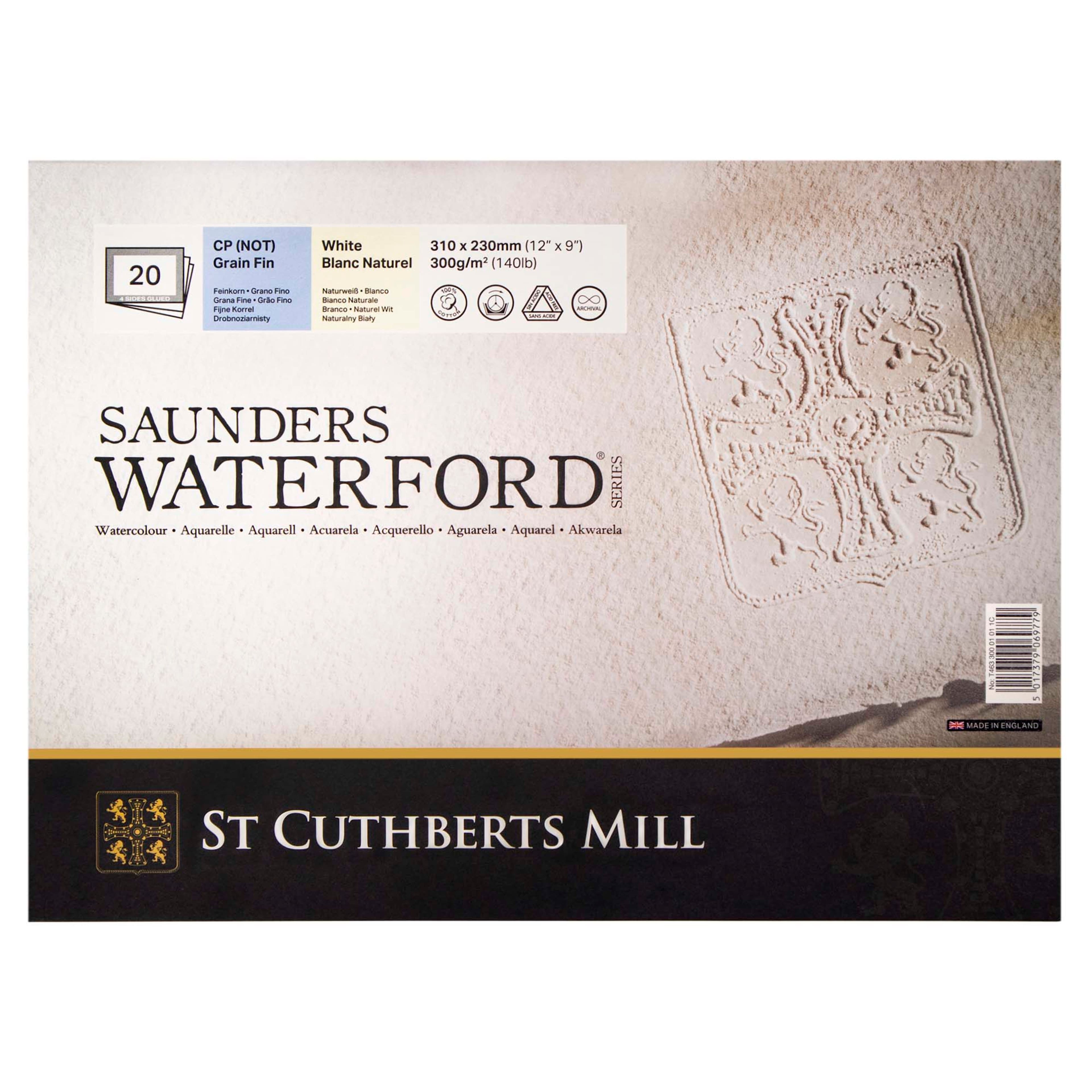 Saunders Waterford® 9" x 12" CP Surface Watercolour Paper Block