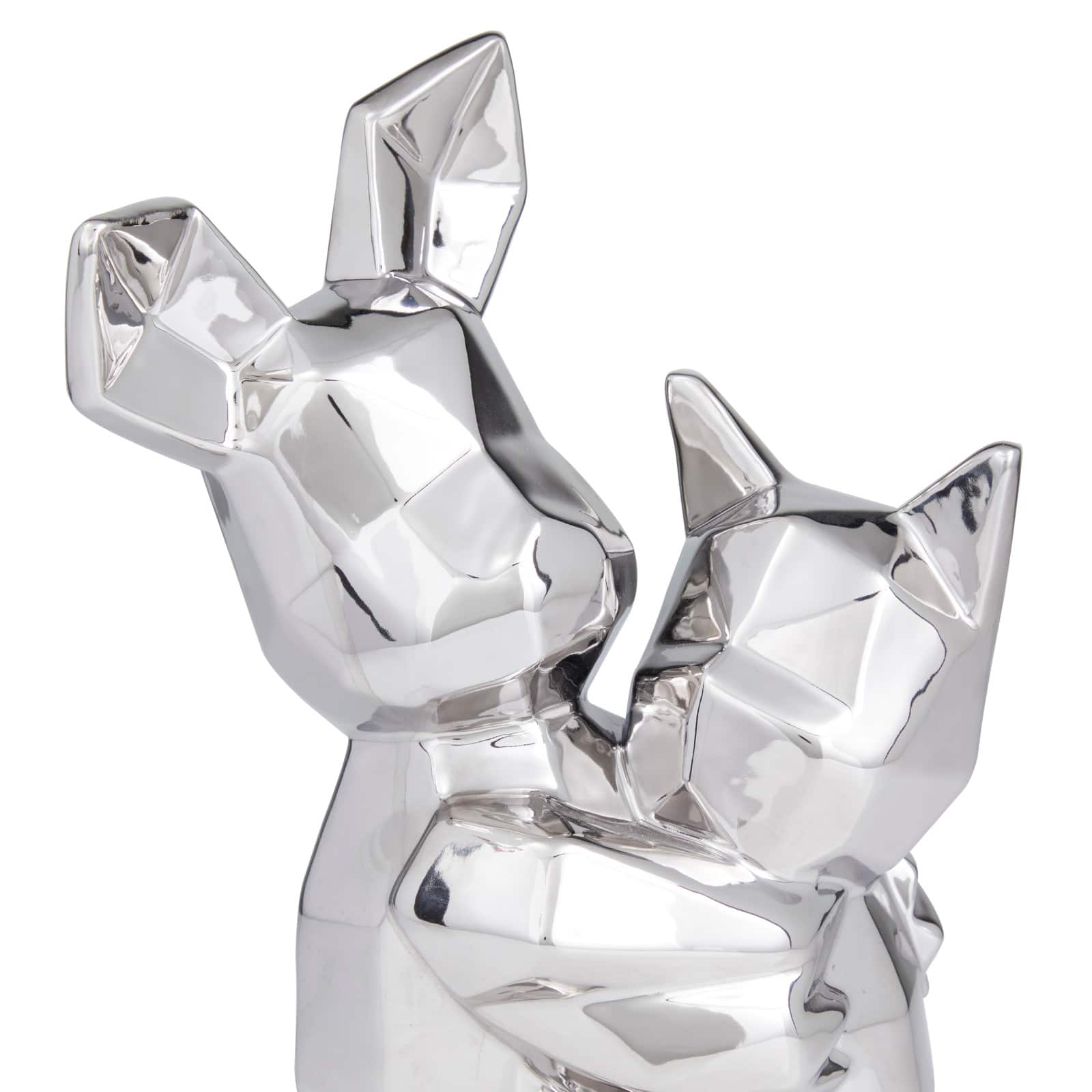 CosmoLiving by Cosmopolitan Silver Porcelain Contemporary Sculpture, 12&#x22; x 8&#x22; x 5&#x22;