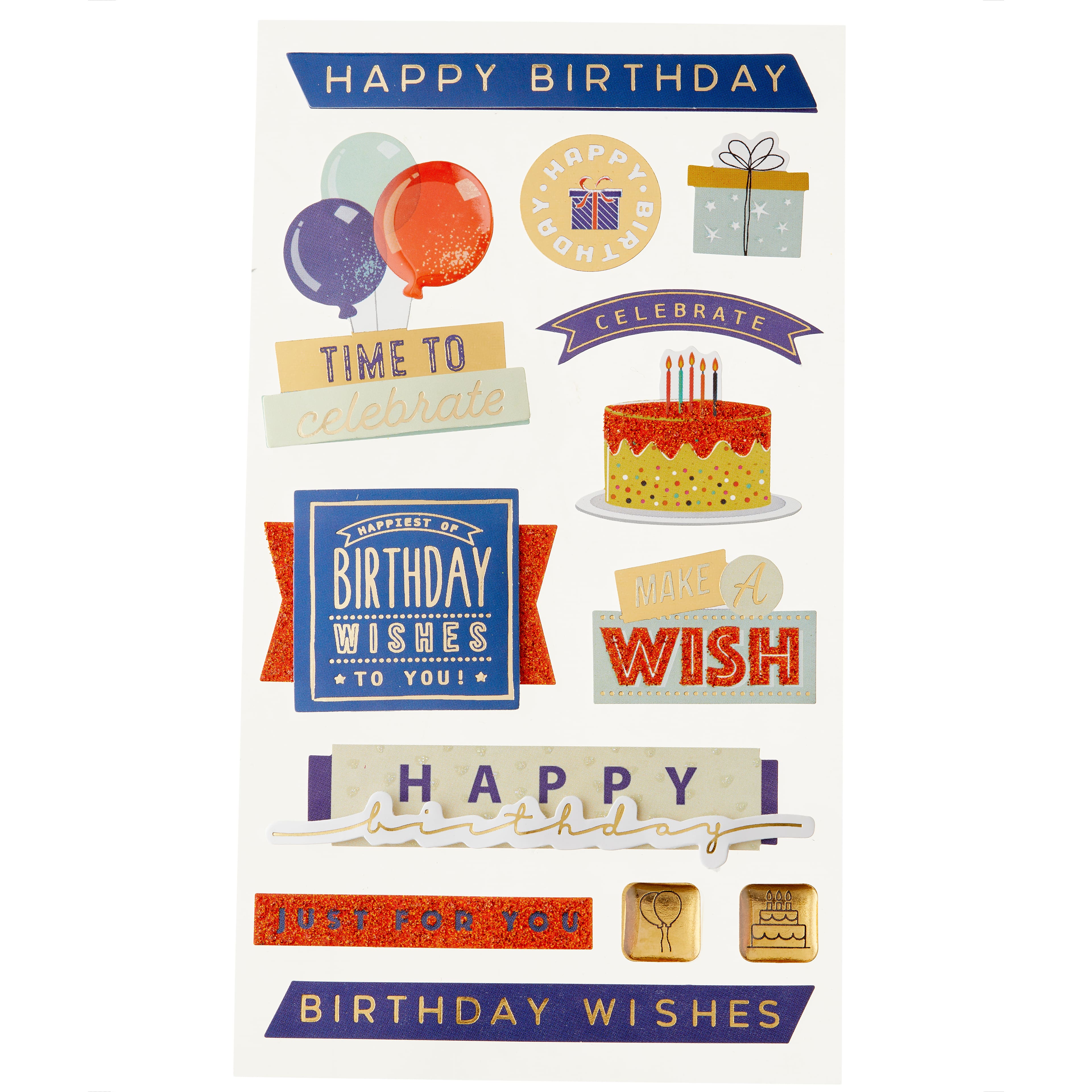 12 Pack: Time to Celebrate Birthday Dimensional Stickers by Recollections™