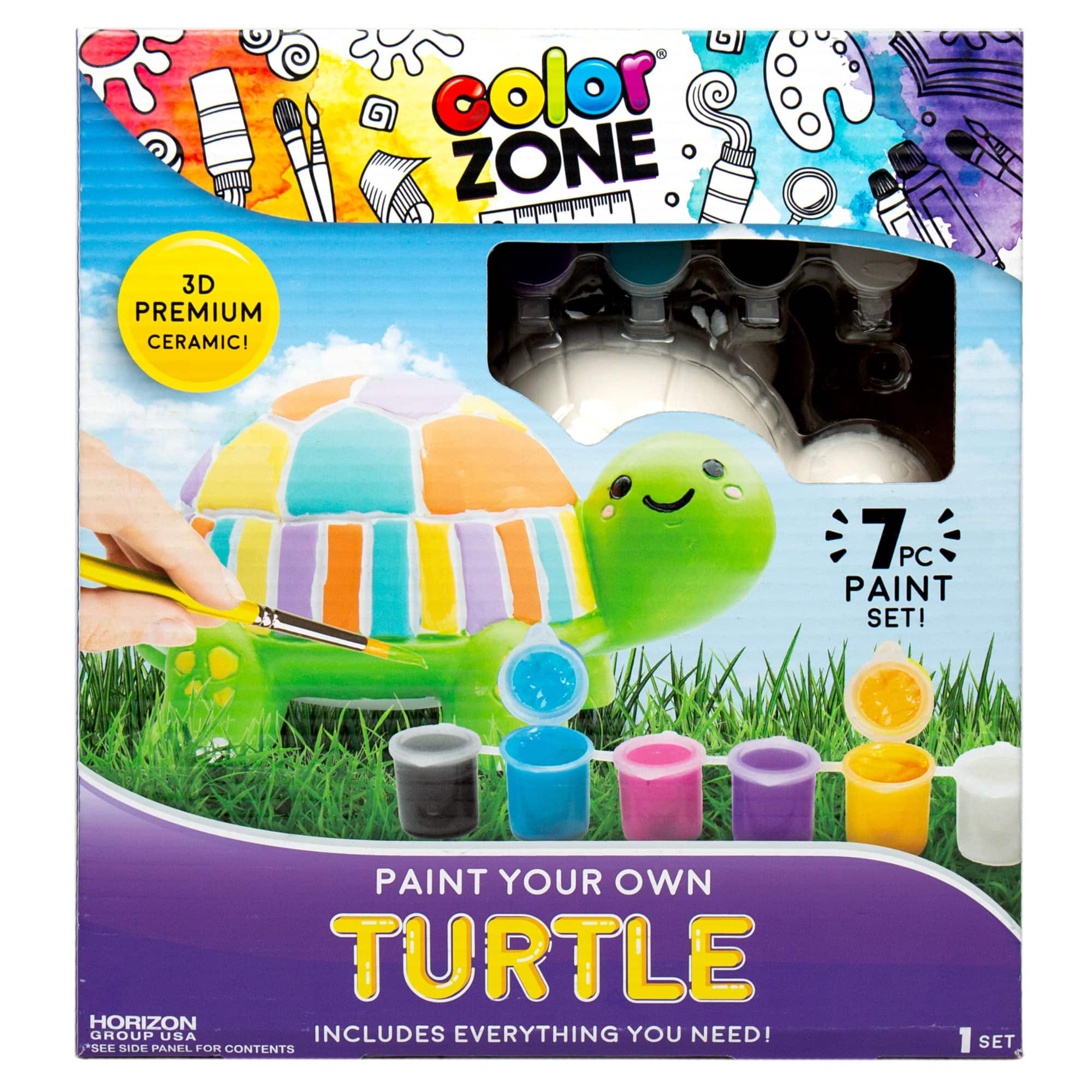 12 Pack: Color Zone&#xAE; Paint Your Own Turtle Kit
