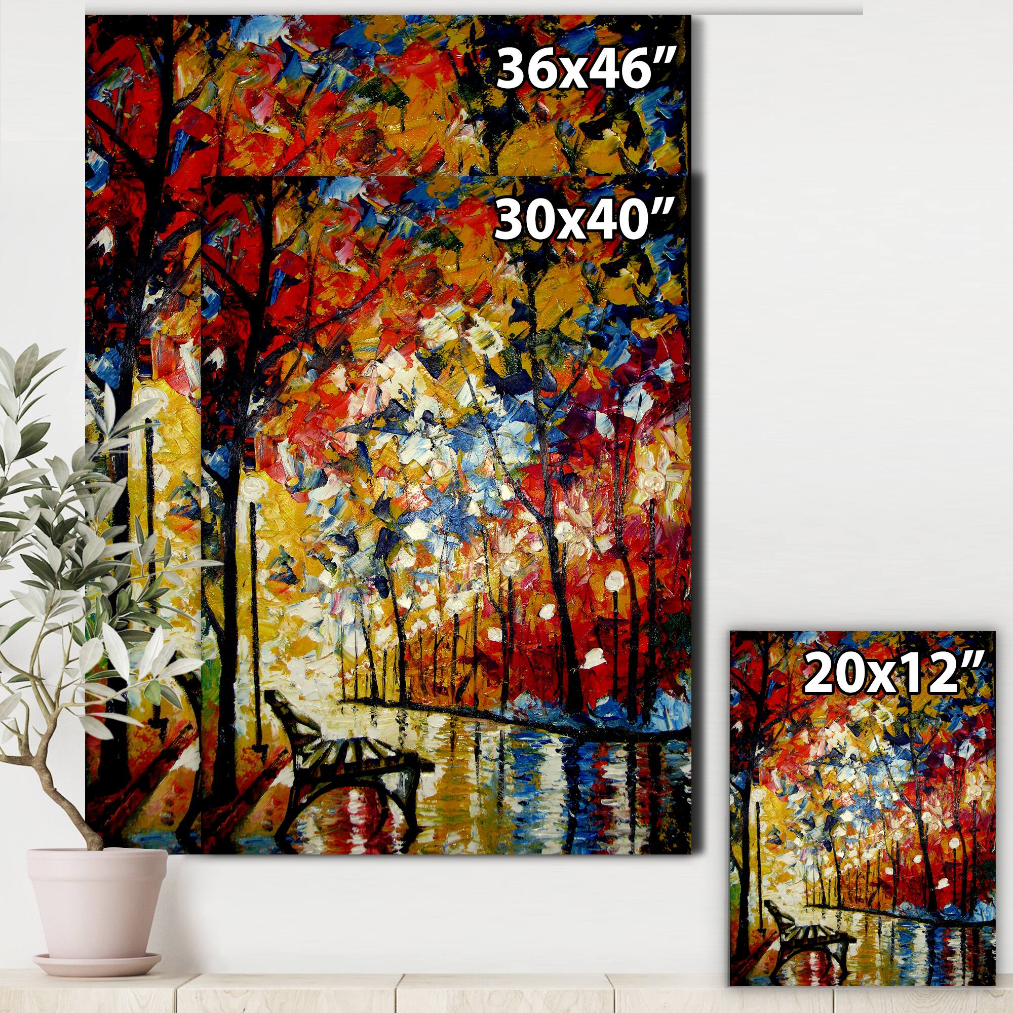 Designart - Romantic Sunset Through Trees In Park III