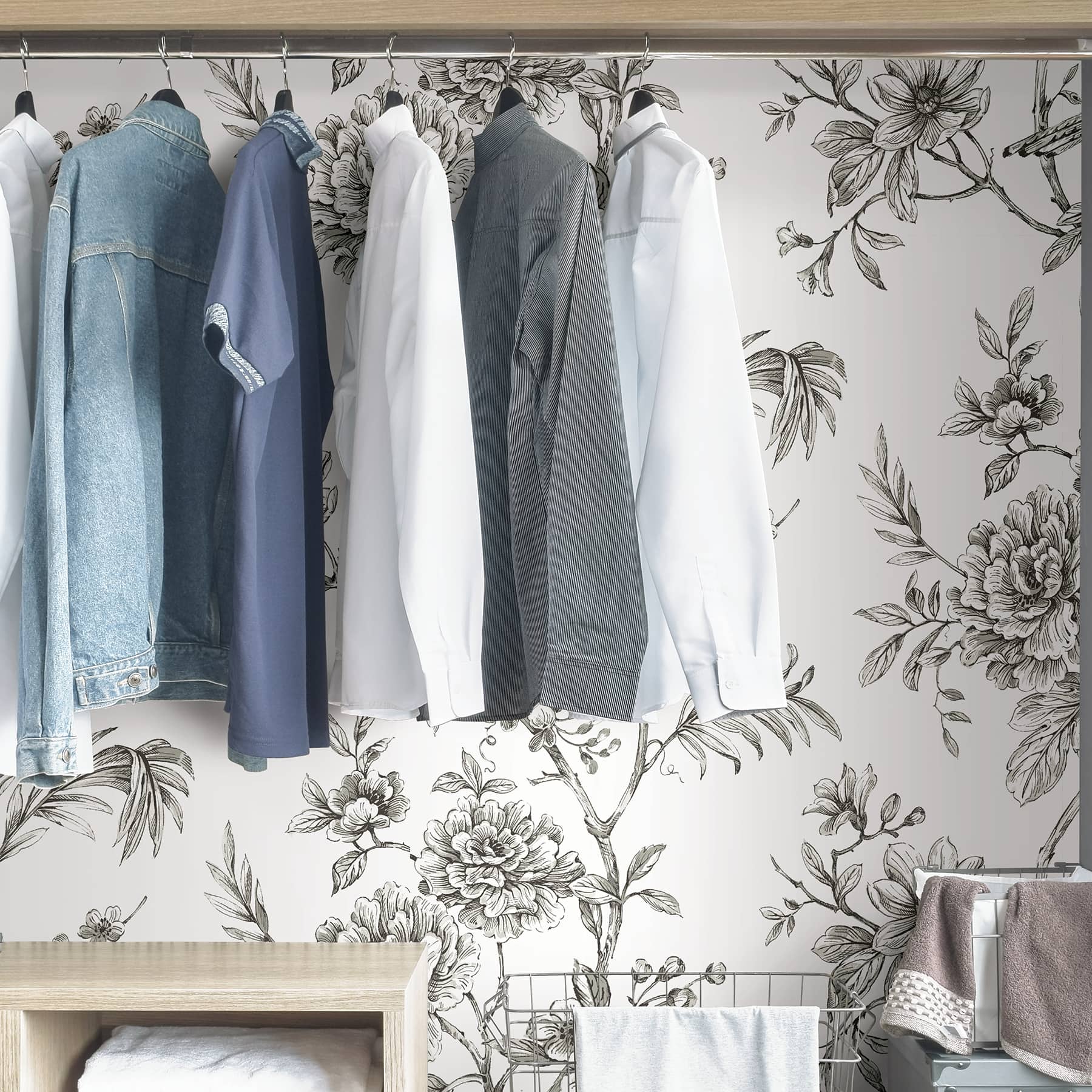 NuWallpaper Charcoal Longwood Peel &#x26; Stick Wallpaper