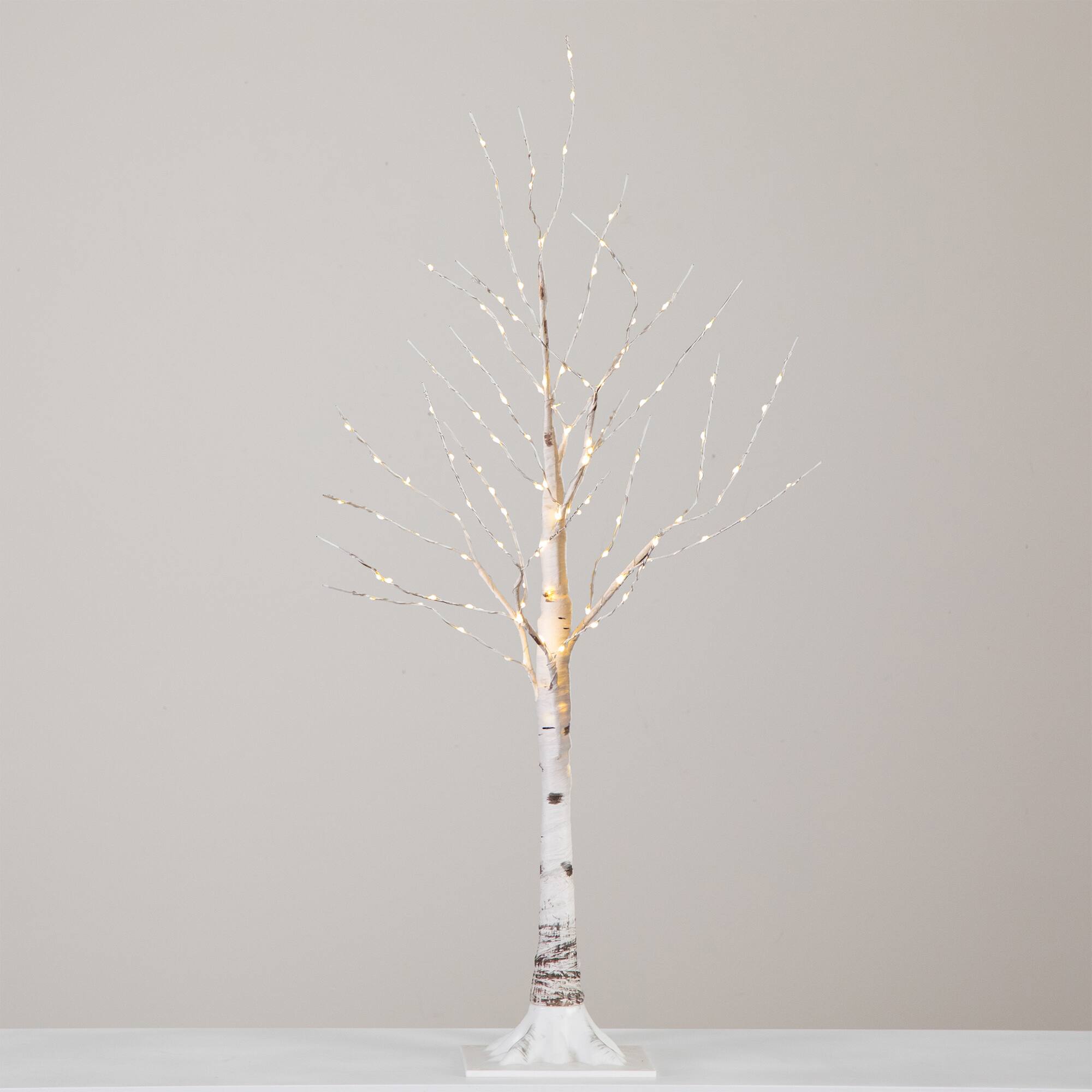 3ft. Pre-Lit White Birch Artificial Christmas Tree, Warm White LED Lights