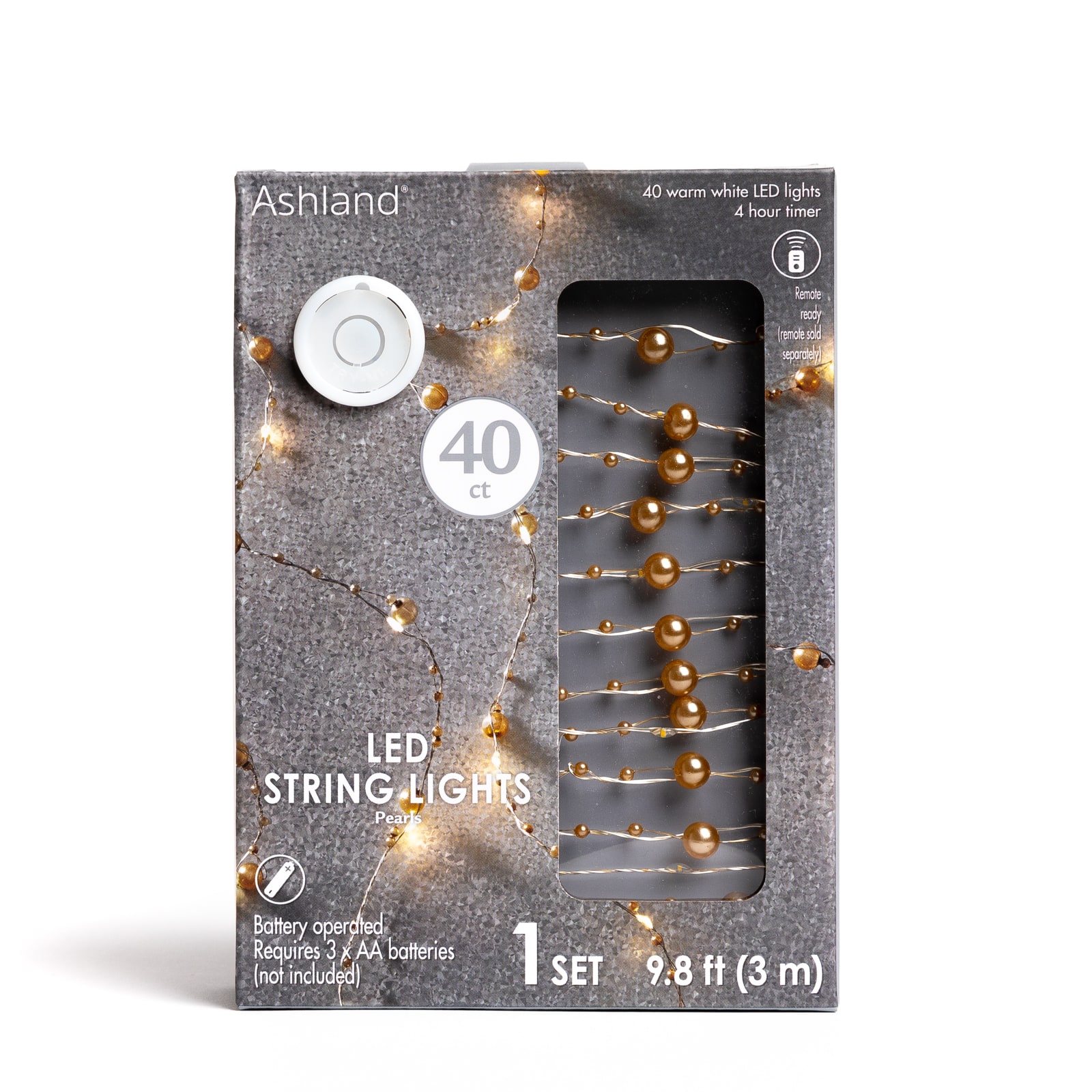 40ct. Warm White Gold Pearl LED String Lights by Ashland&#xAE;