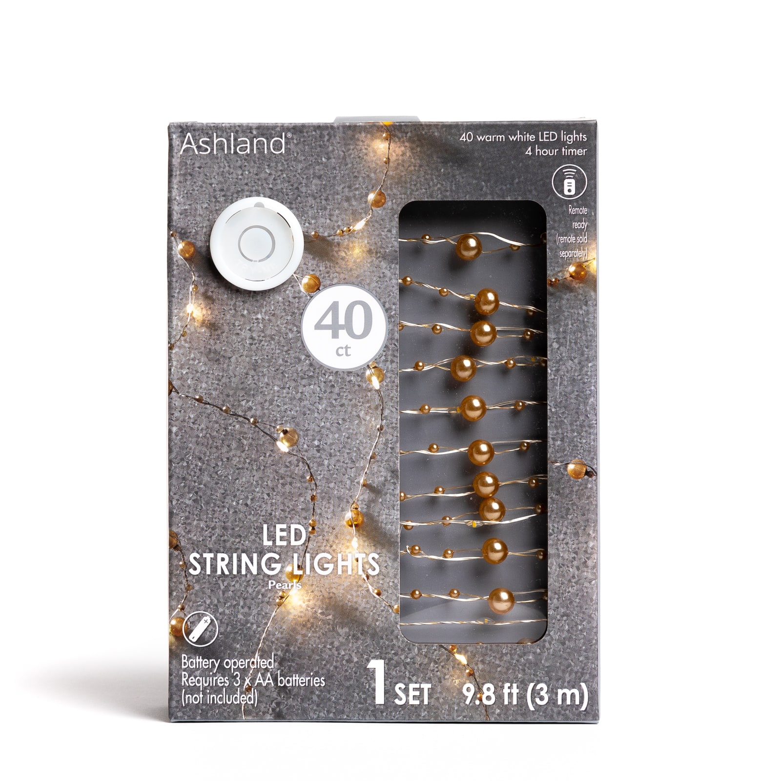 12 Pack: 40ct. Warm White Gold Pearl LED String Lights by Ashland®