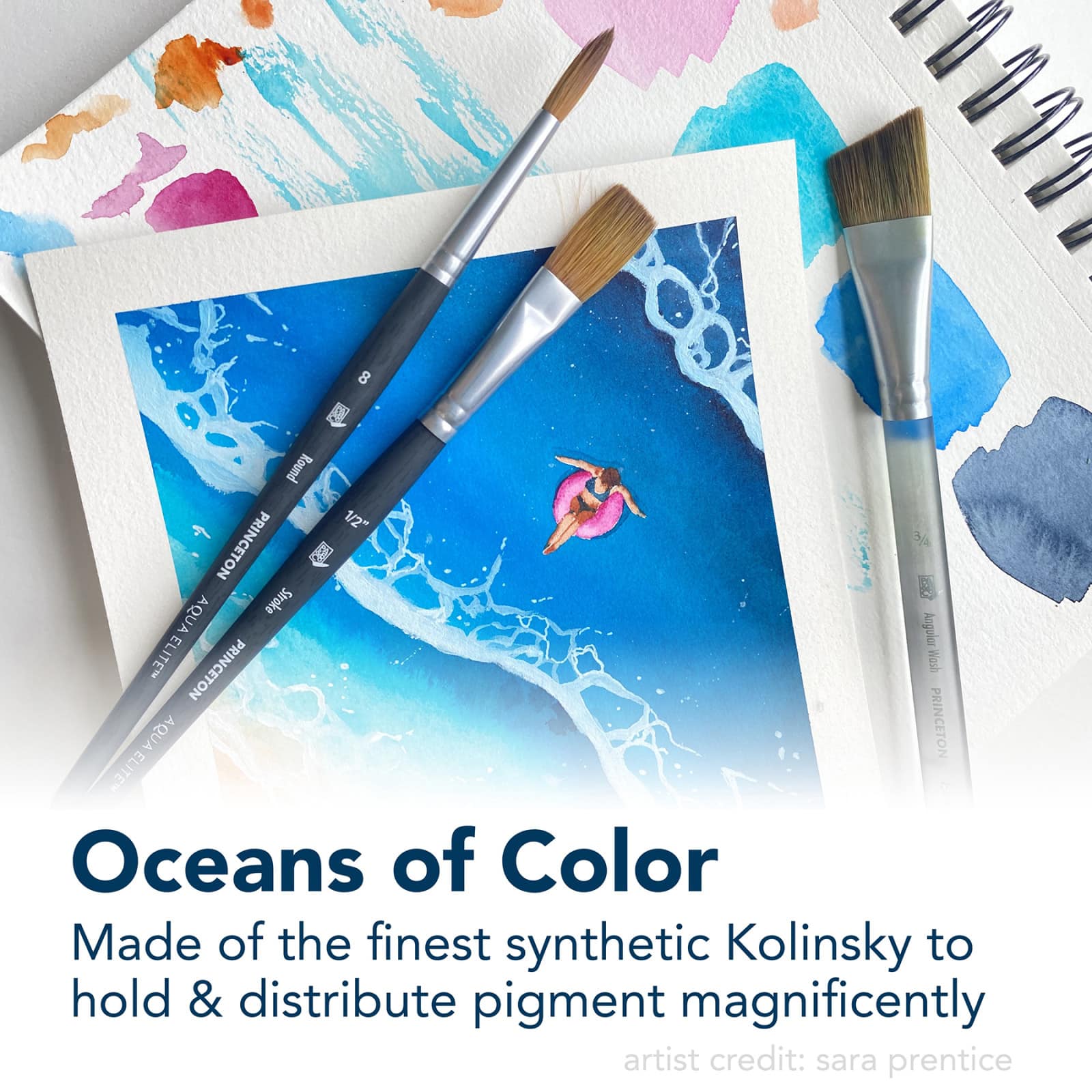 Princeton&#x2122; Aqua Elite&#x2122; Series 4850 Synthetic Round Watercolor Brush