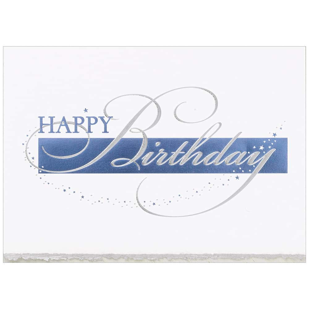 JAM Paper 5.625&#x22; x 7.875&#x22; Happy Birthday Deckle Edge Birthday Cards &#x26; Envelopes, 25ct.