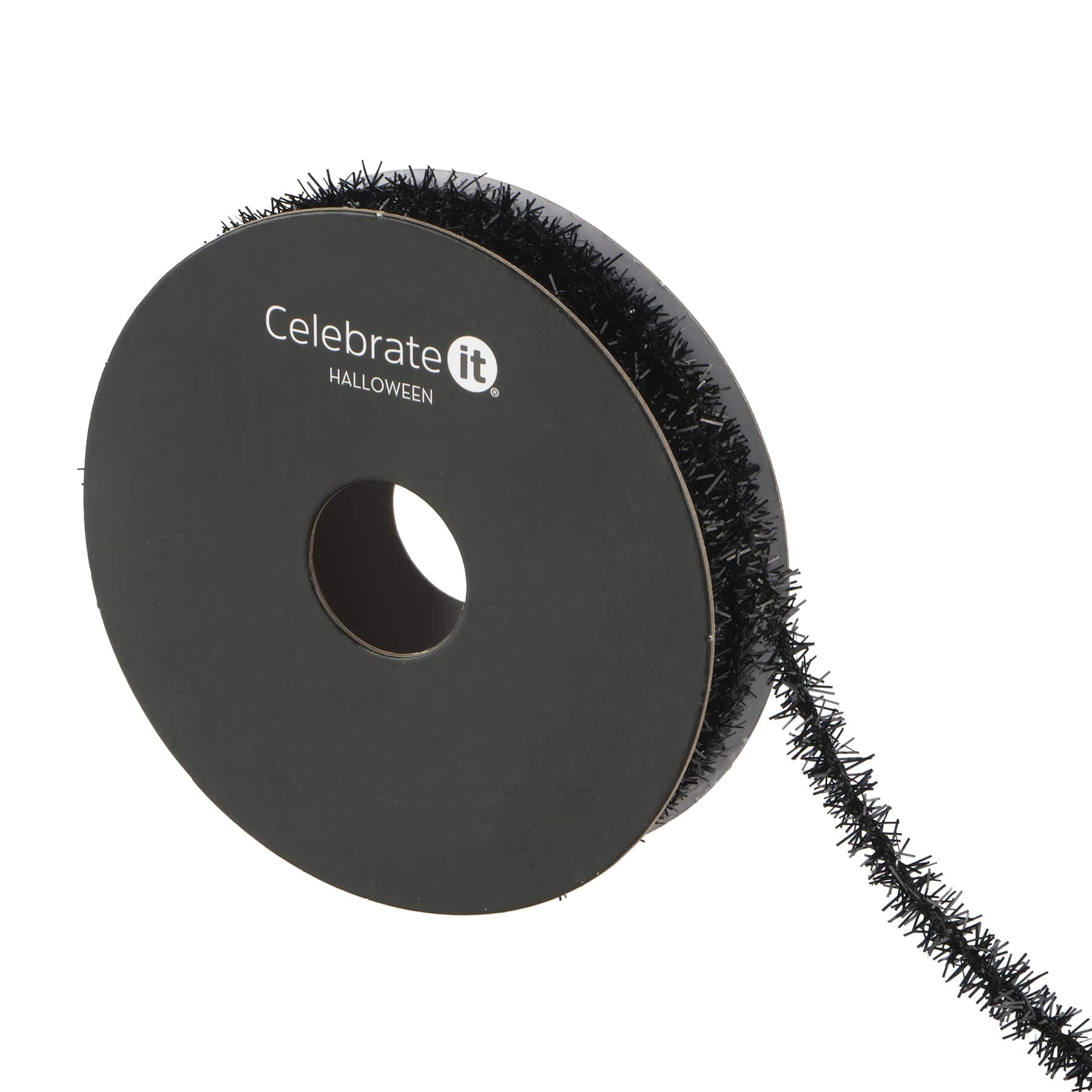 3/16&#x22; x 4yd. Metallic Black Tinsel Twist Ribbon by Celebrate It&#xAE; Halloween