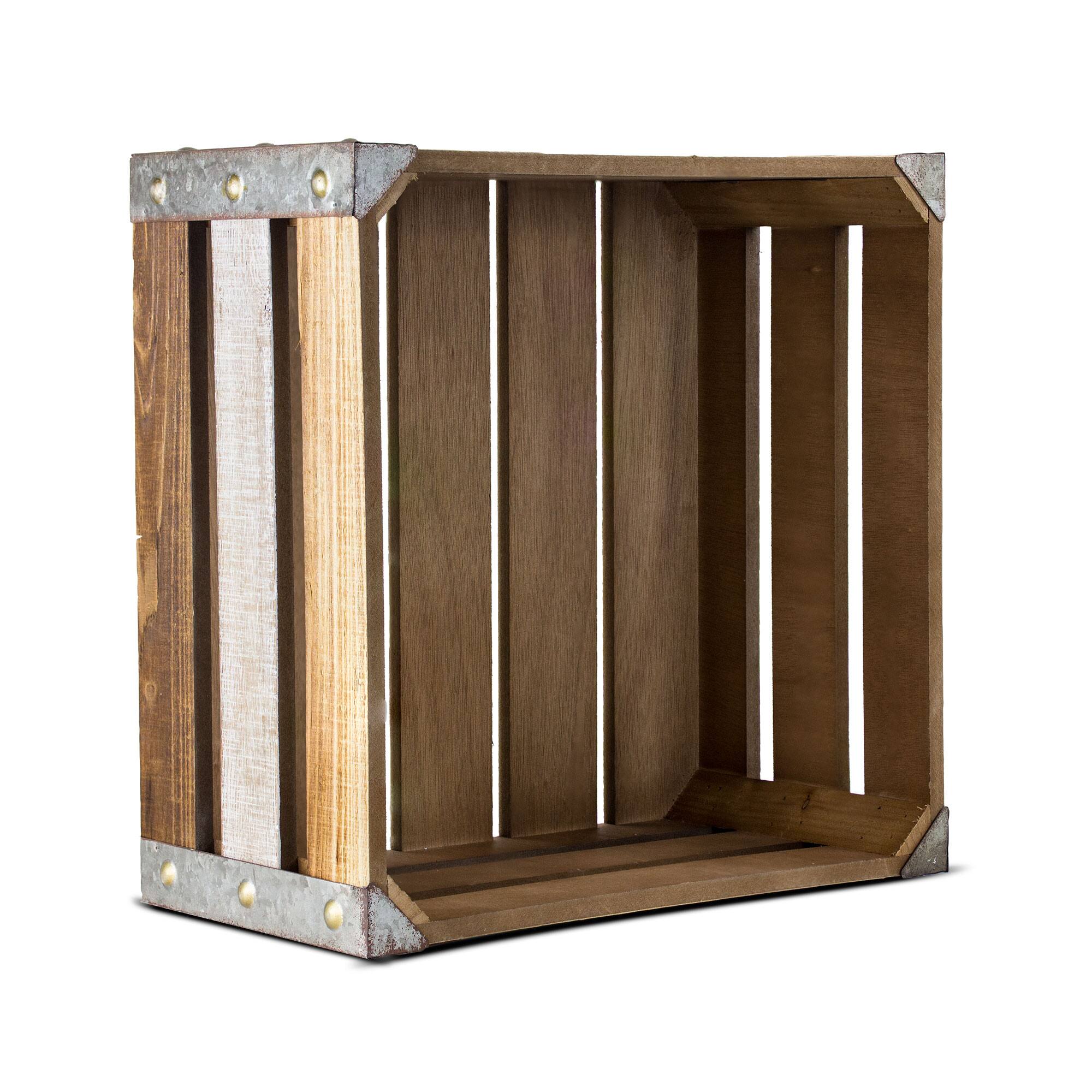 13" Rustic Wood Storage Crate