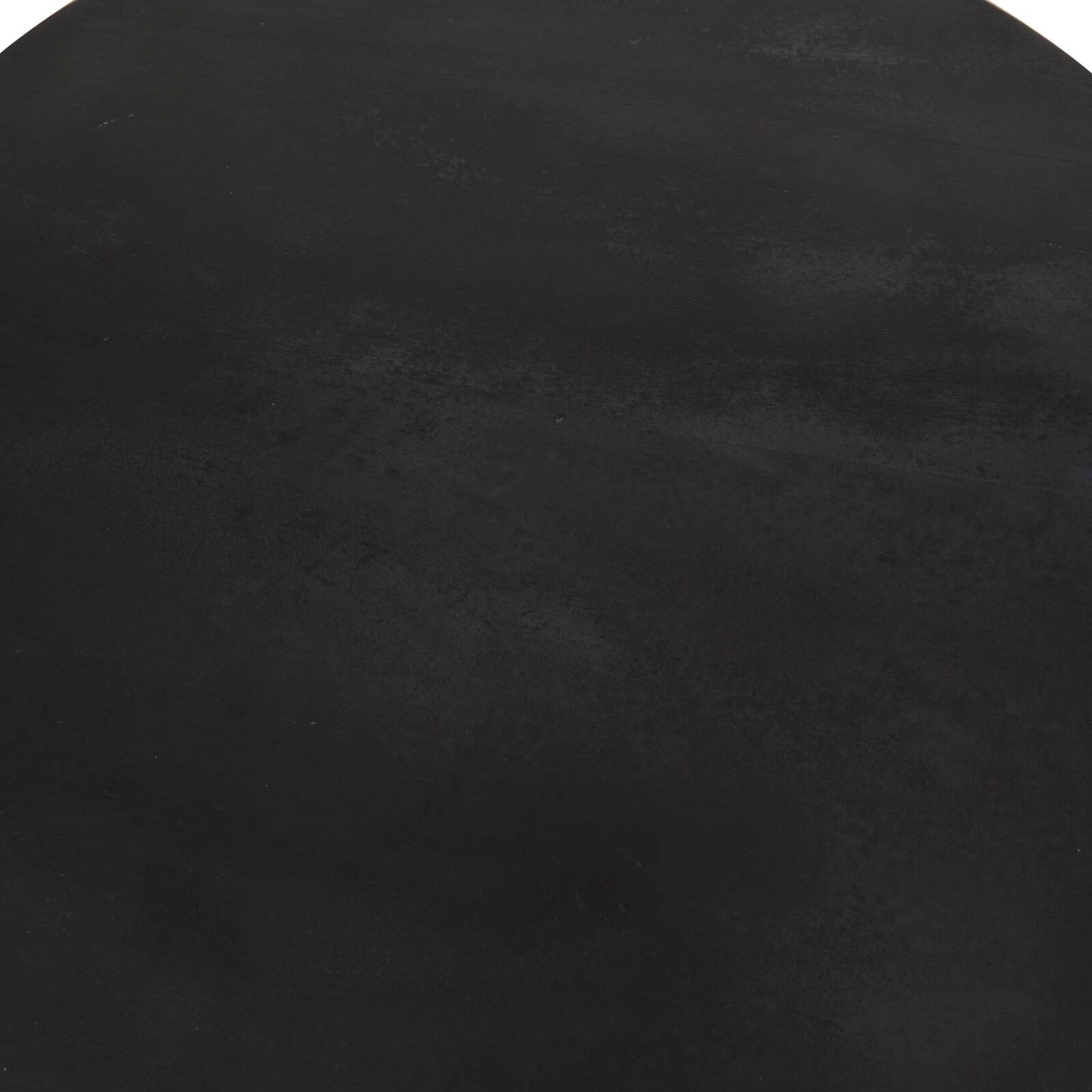 Brown Mango Wood Handmade Cone Shaped Accent Table with Black Tabletop Set