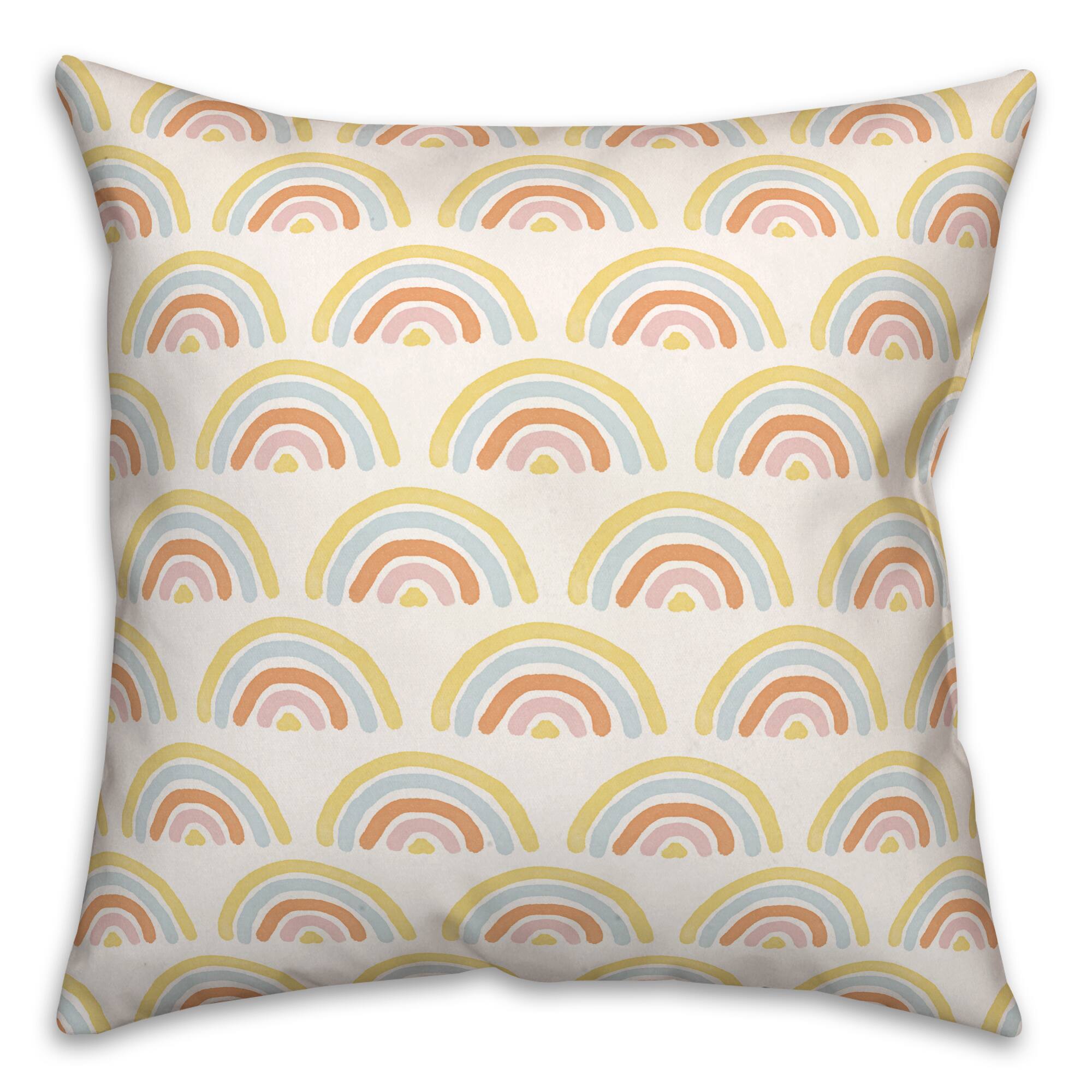 Retro Color Rainbow Throw Pillow