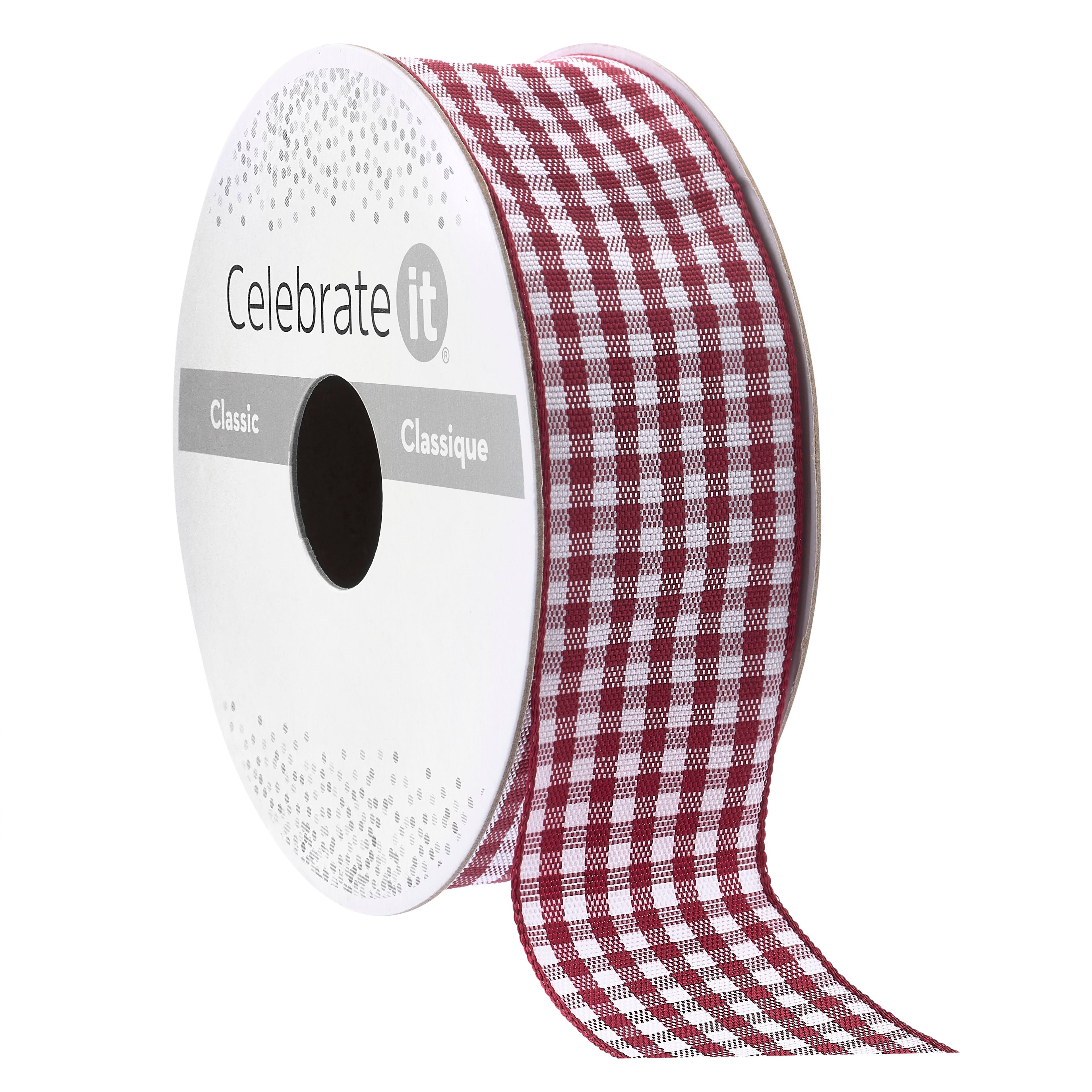1" x 5yd. Gingham Ribbon by Celebrate It® Classic