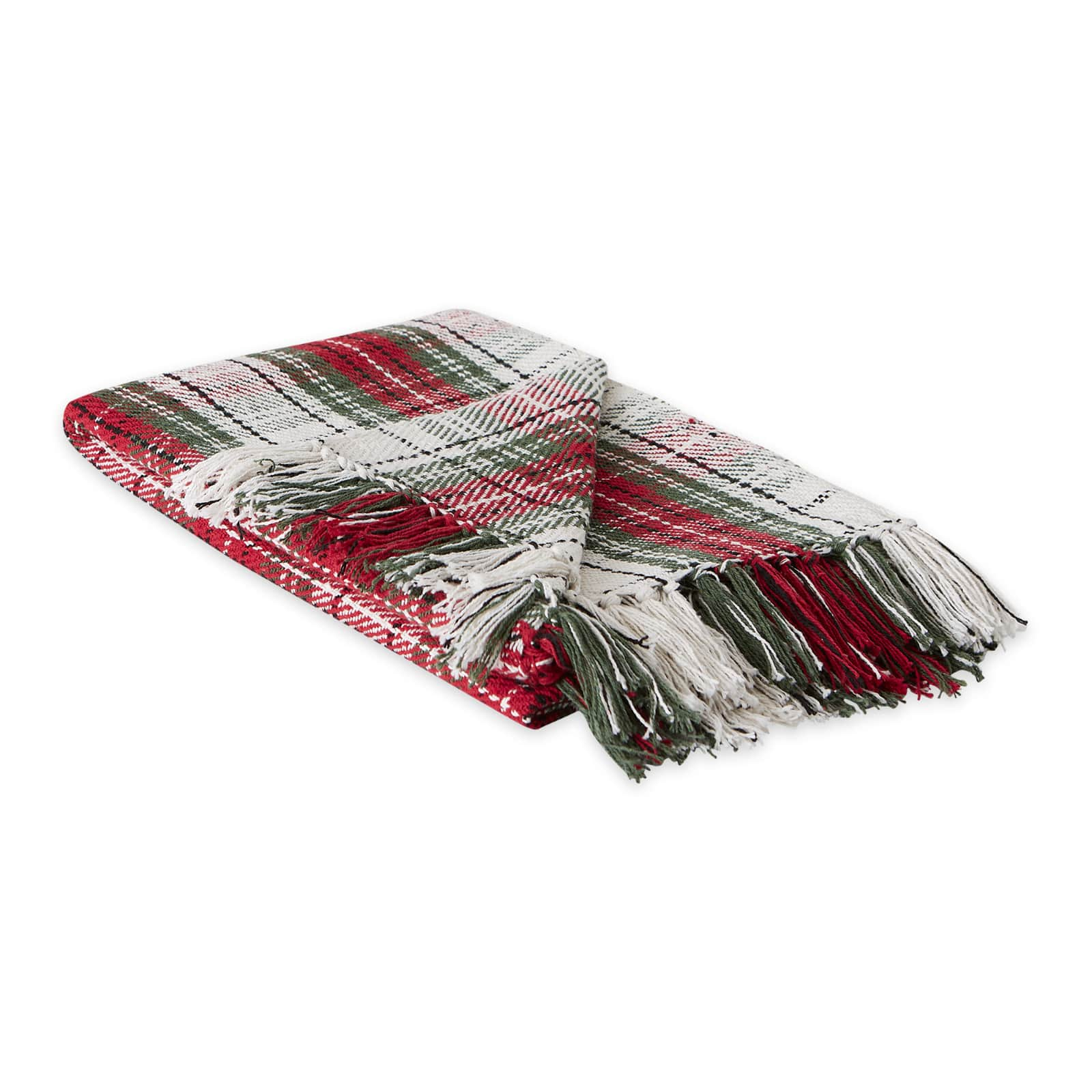 DII&#xAE; Christmas Plaid Recycled Cotton Throw