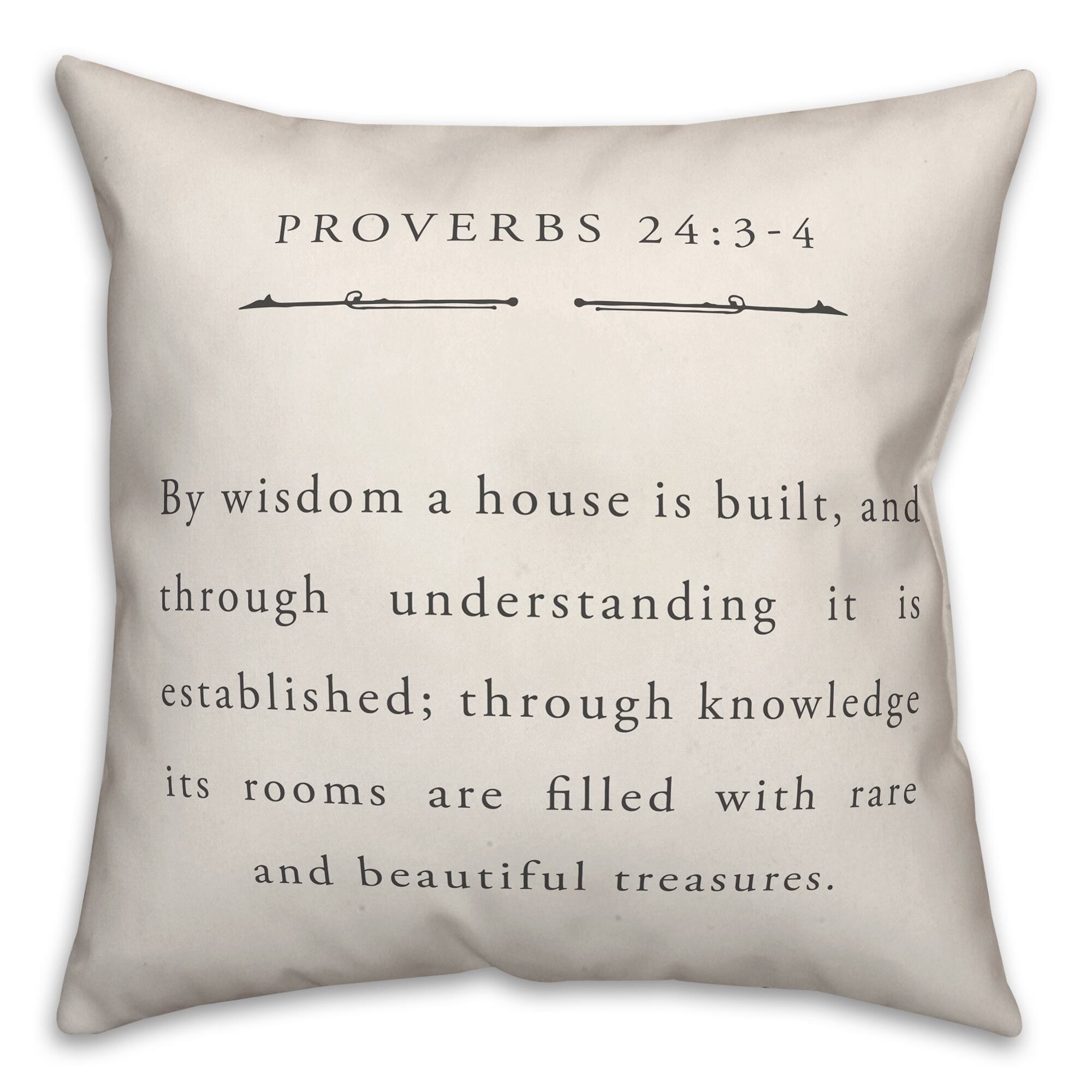 Proverbs 24 18&#x22; x 18&#x22; Throw Pillow