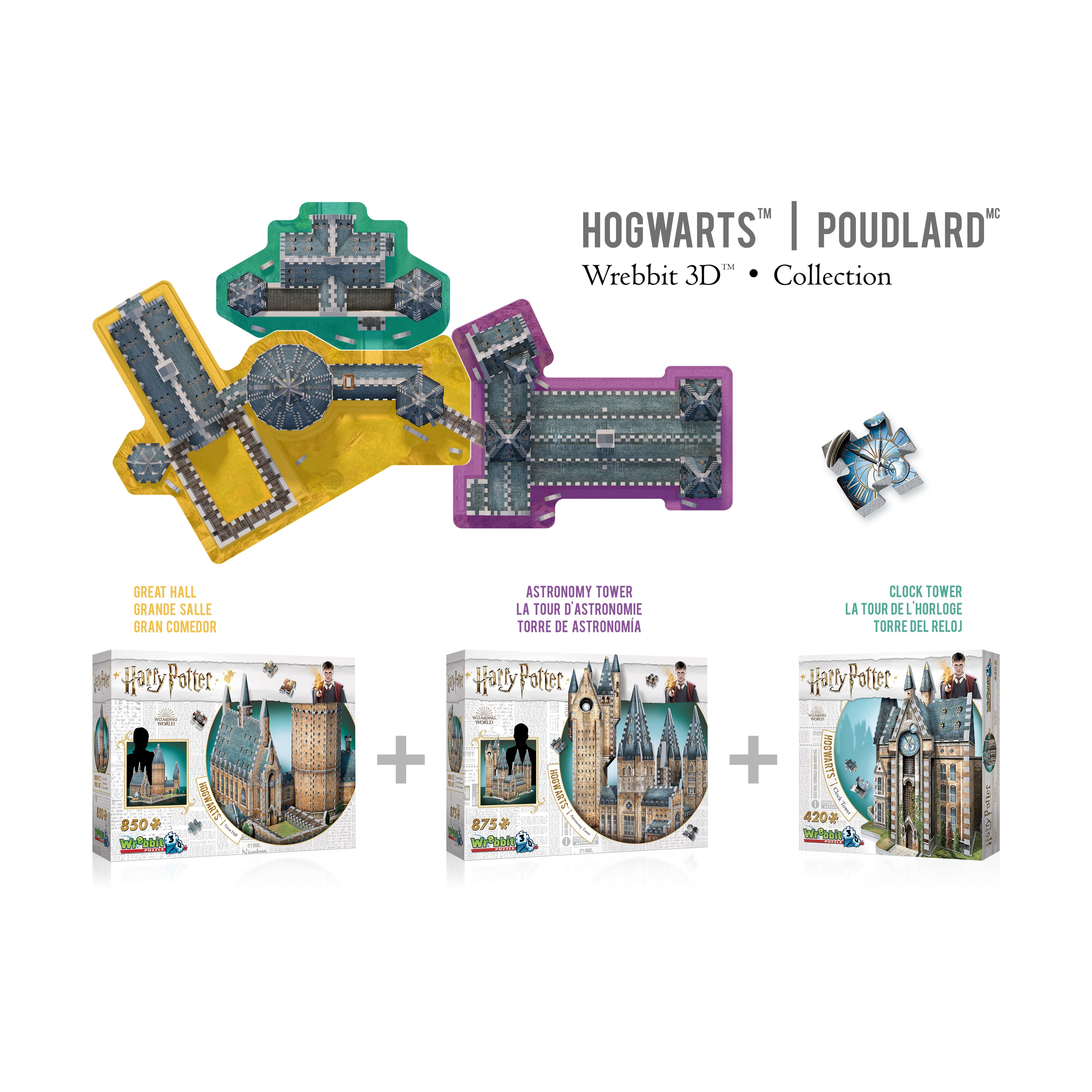 Harry Potter Collection - Hogwarts - Clock Tower 3D Puzzle: 420 Pcs